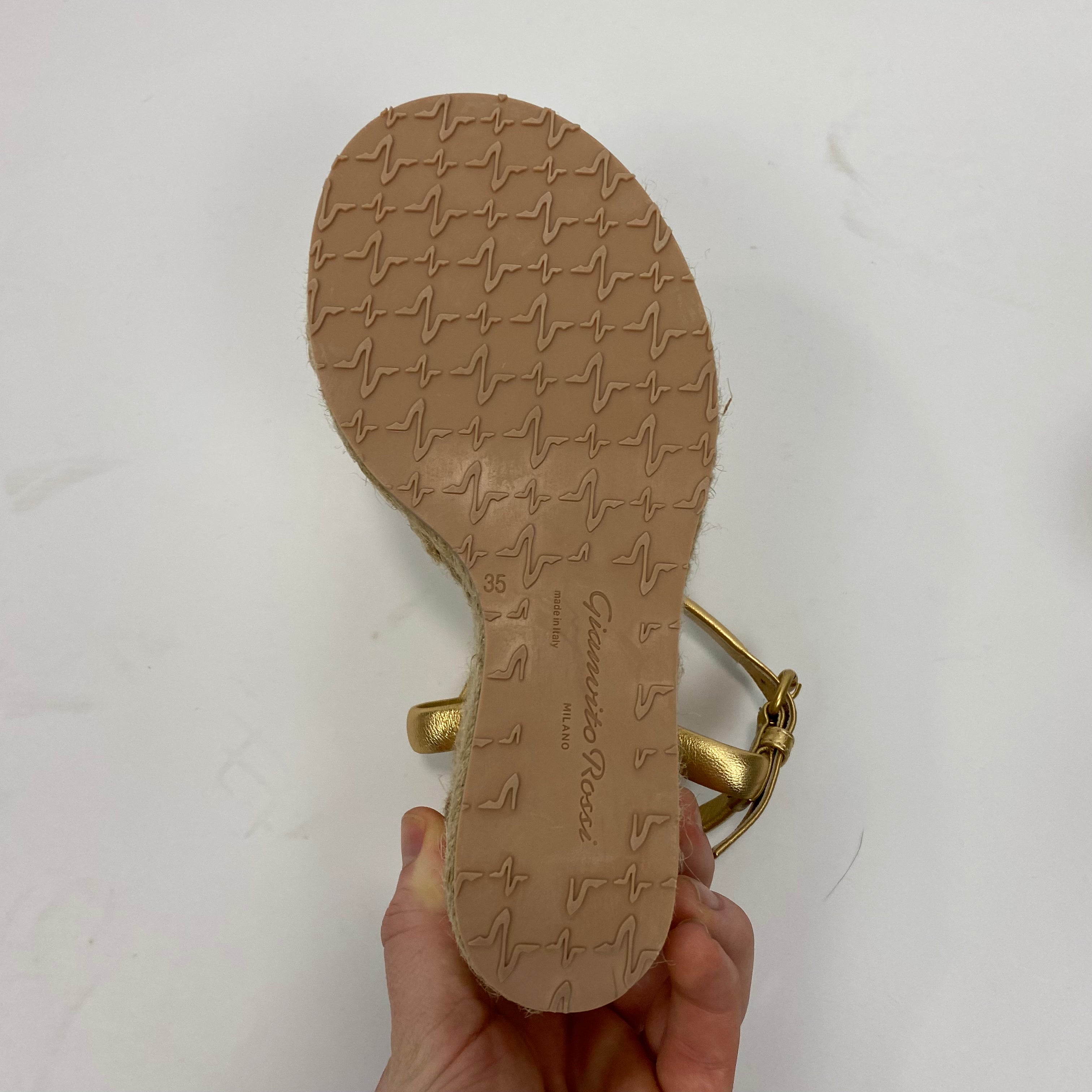 Gianvito Rossi New £825 Gold Cruz 85 Braided Wedges 35