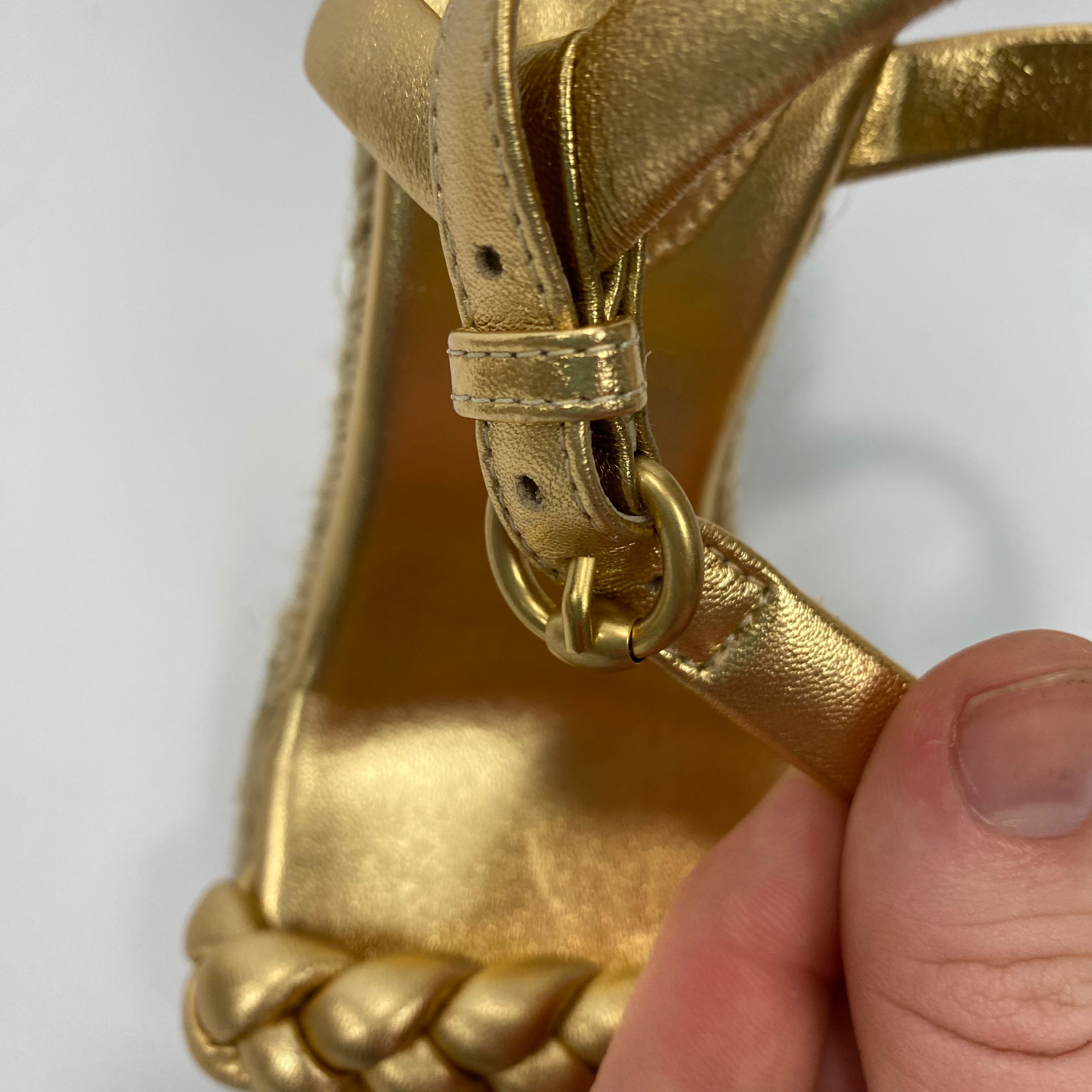 Gianvito Rossi New £825 Gold Cruz 85 Braided Wedges 35