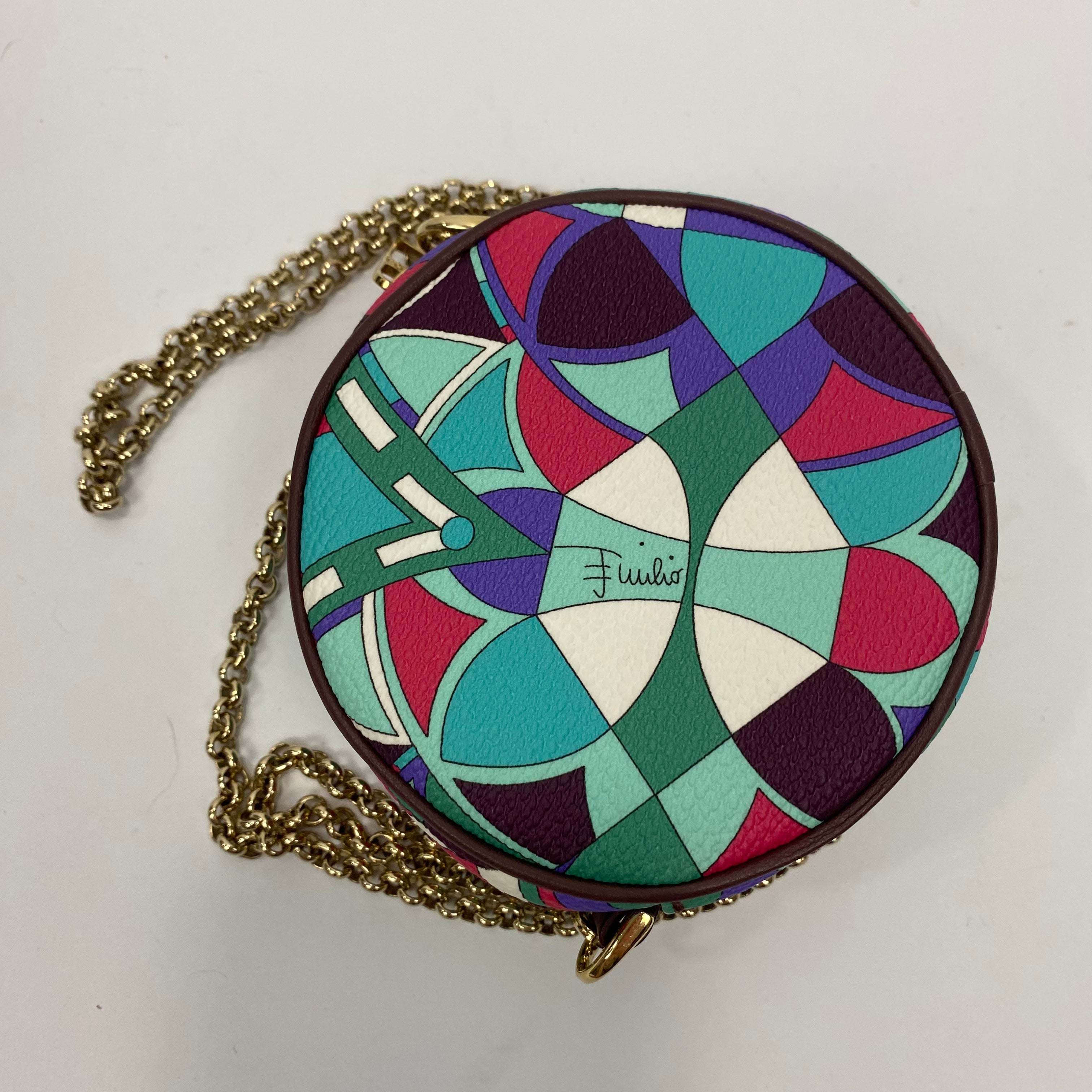 Emilio Pucci New Mint & Plum Circular Mini Bag