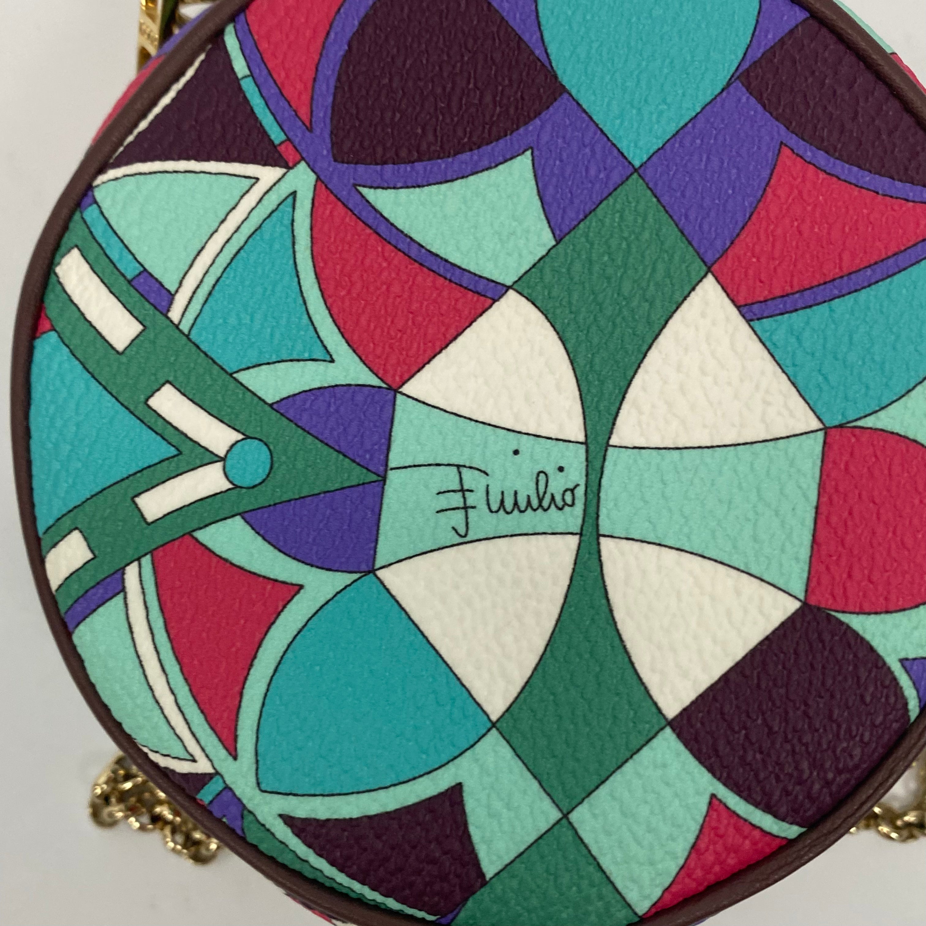 Emilio Pucci New Mint & Plum Circular Mini Bag