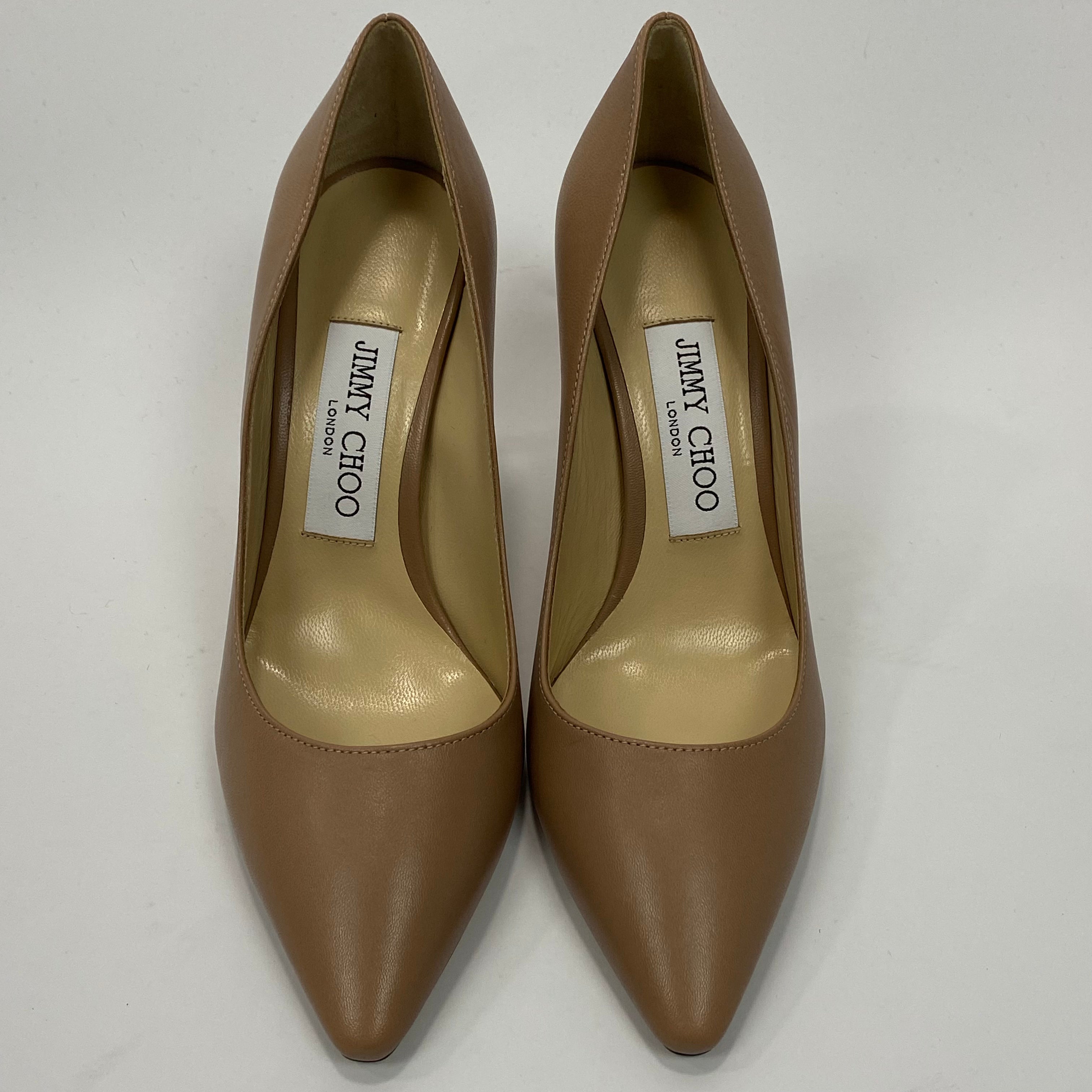 Jimmy Choo New £650 Nude Romy Leather Pumps 35.5