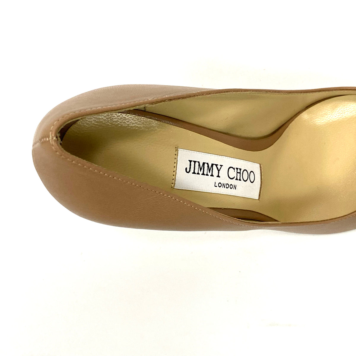 Jimmy Choo New £650 Nude Romy Leather Pumps 35.5