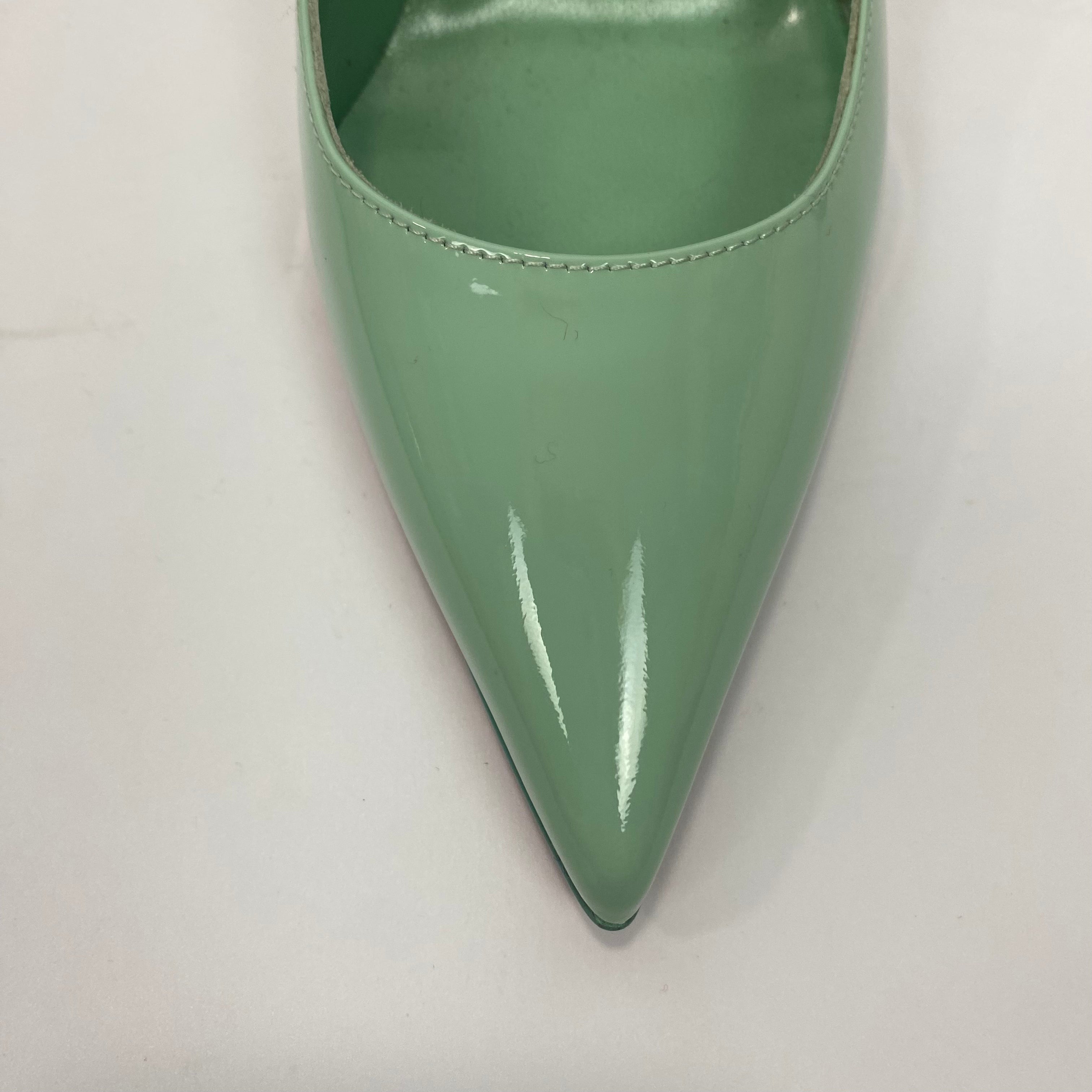 Christian Louboutin New Mint Patent Pigalle 85 Heels 35.5