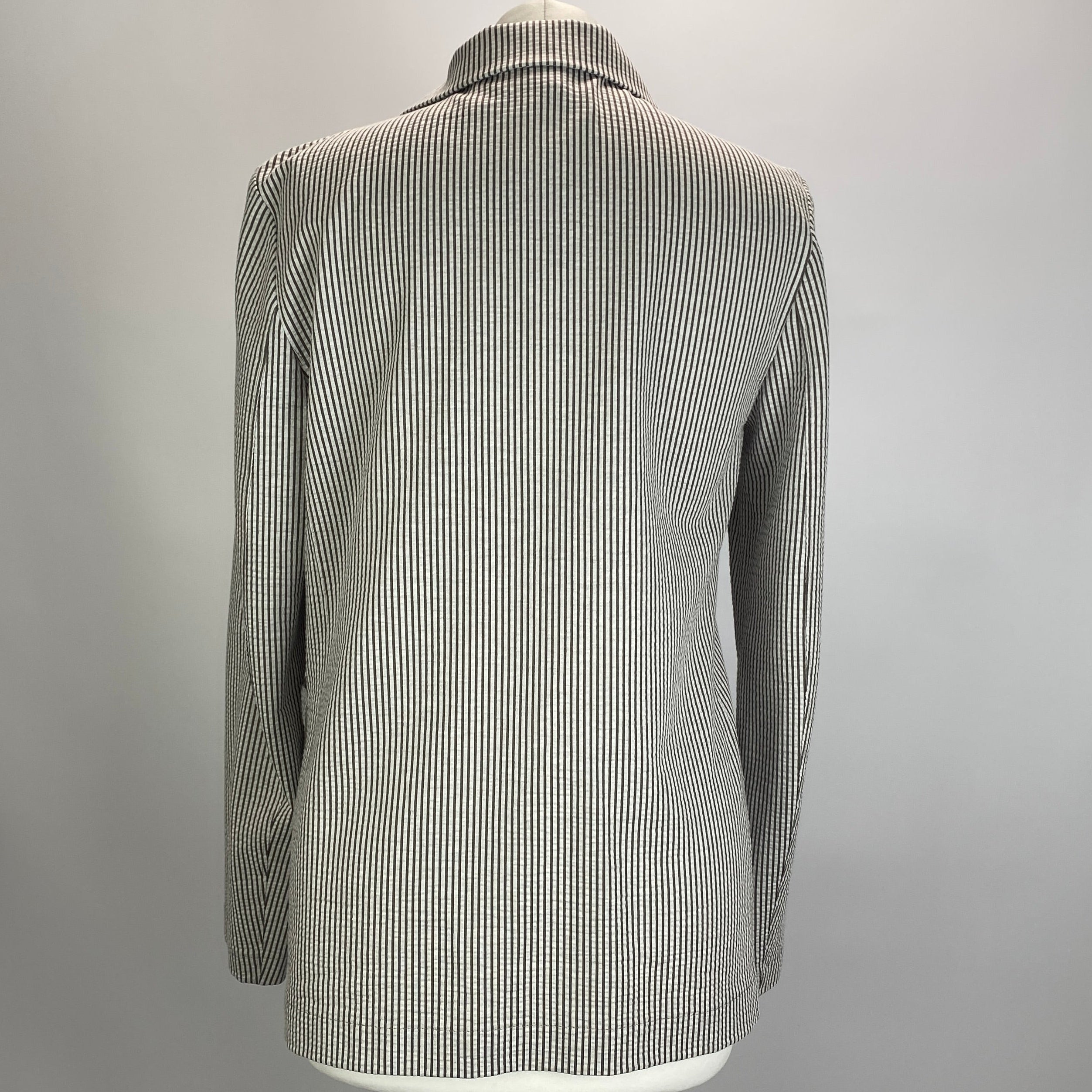 Harris Wharf £300 Olive & Pearl Stripe Seersucker Blazer S