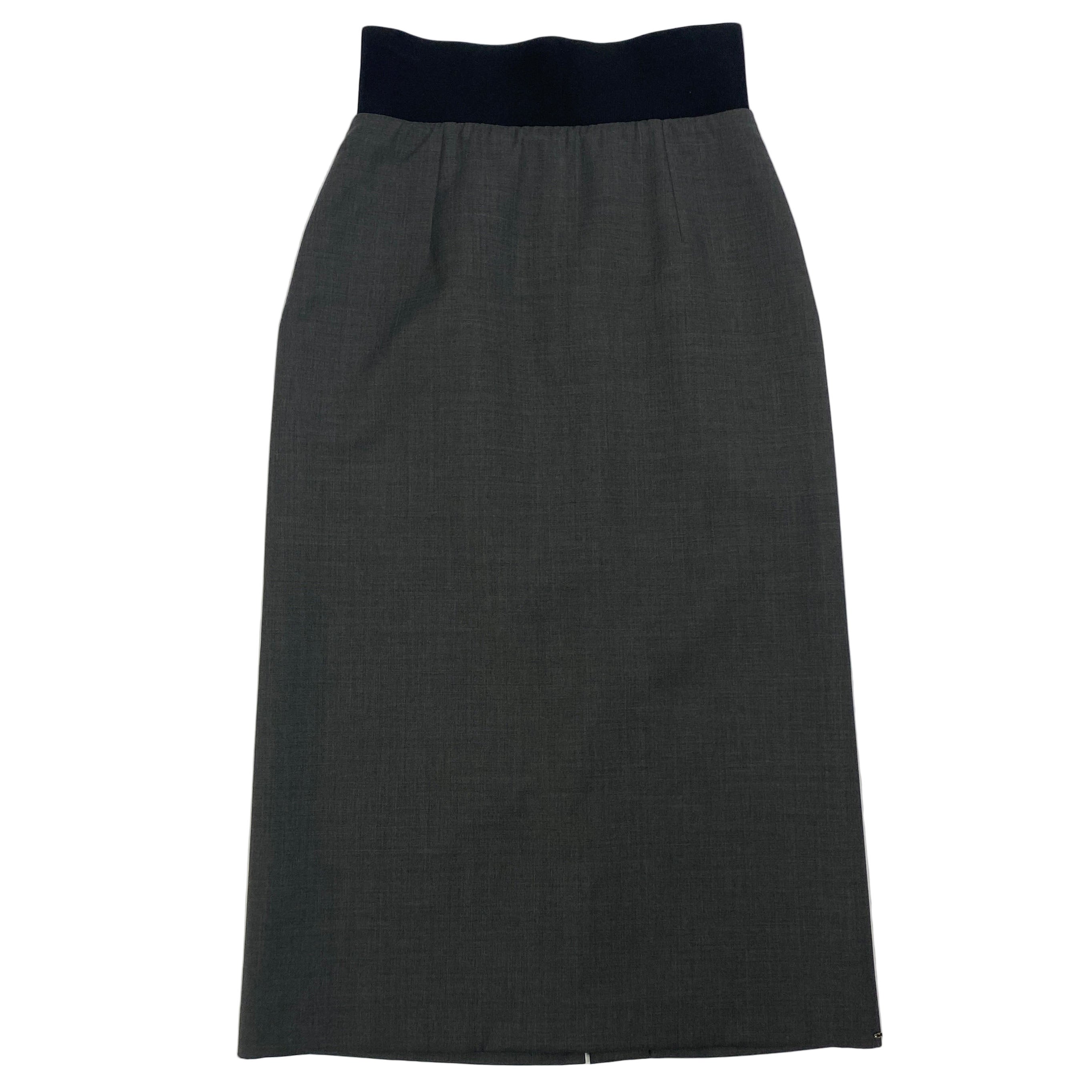 SportMax Grey Wool Pencil Skirt S/M