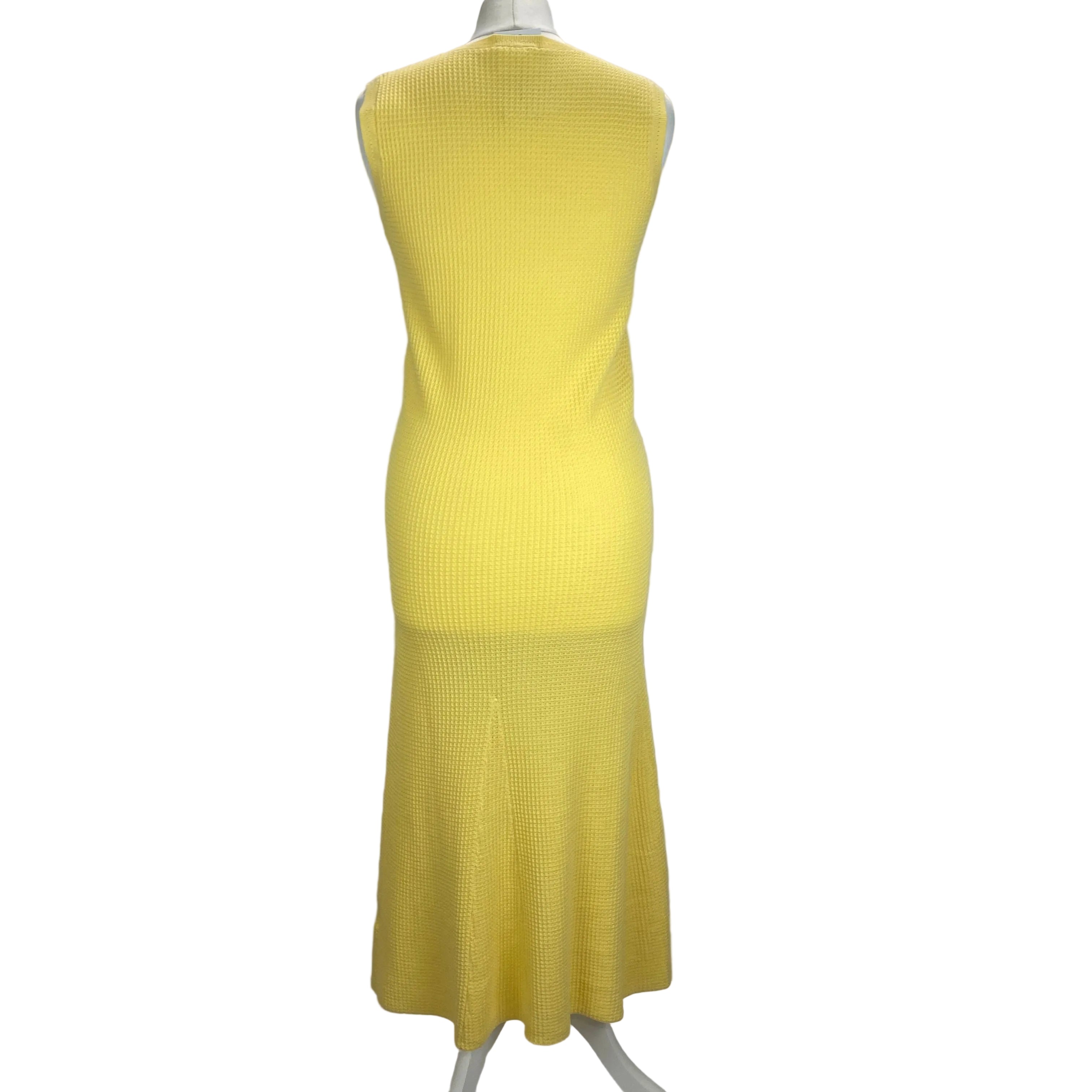 FUB New £202 Lemon Cotton Waffle Knit Maxi Dress S