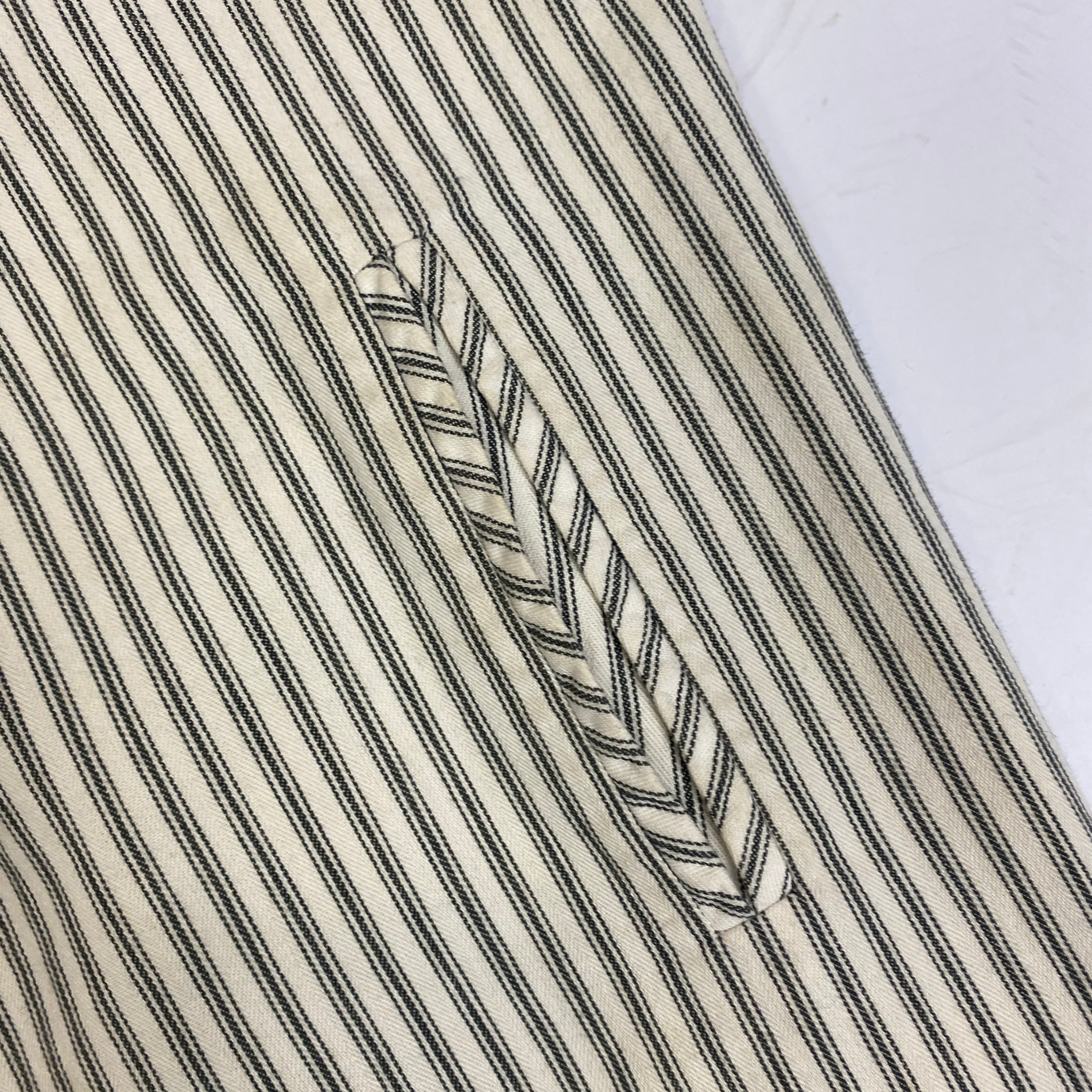 Anna Mason Ecru Striped Cotton Skirt S