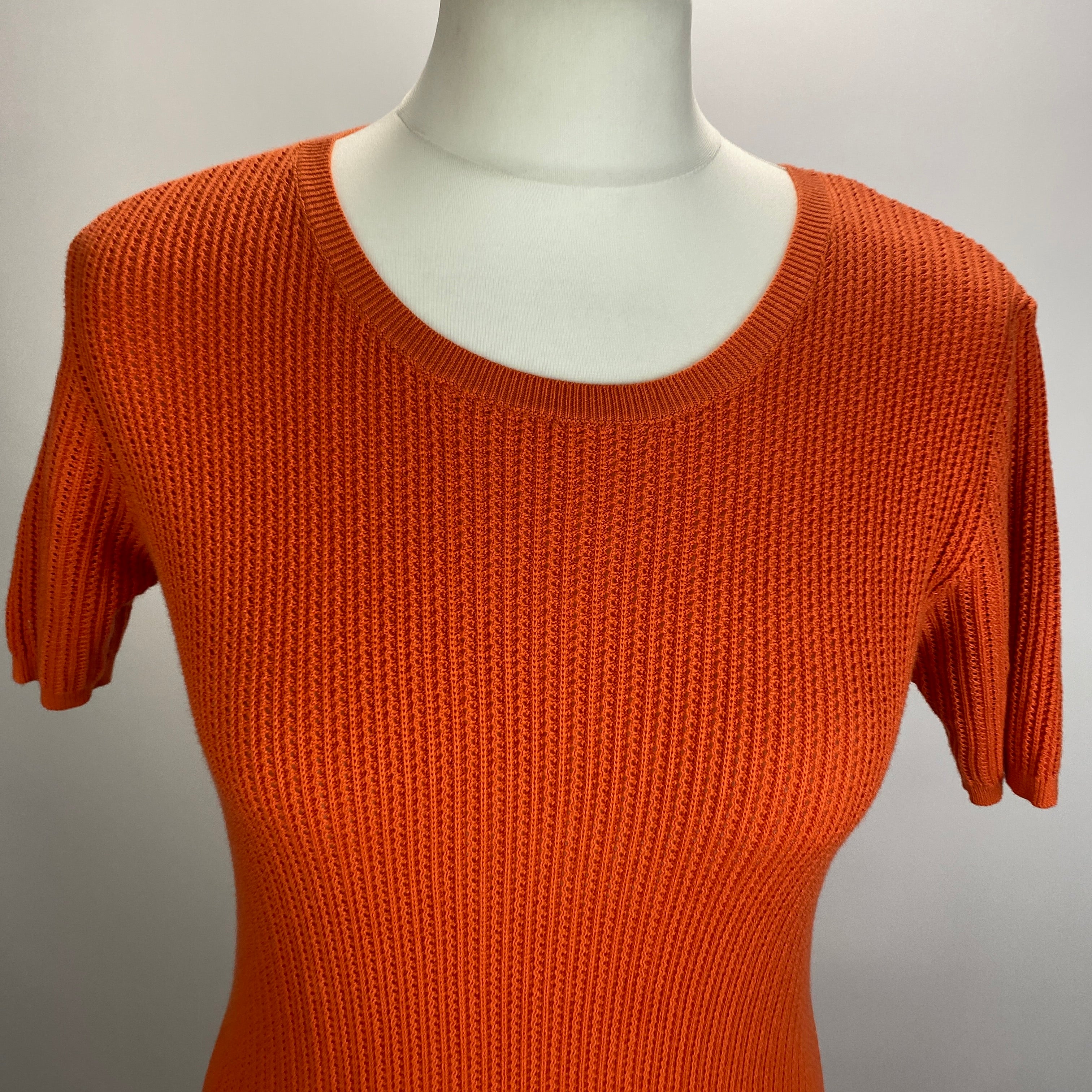 FUB New £202 Tangerine Cotton Rib Knit Maxi Dress S