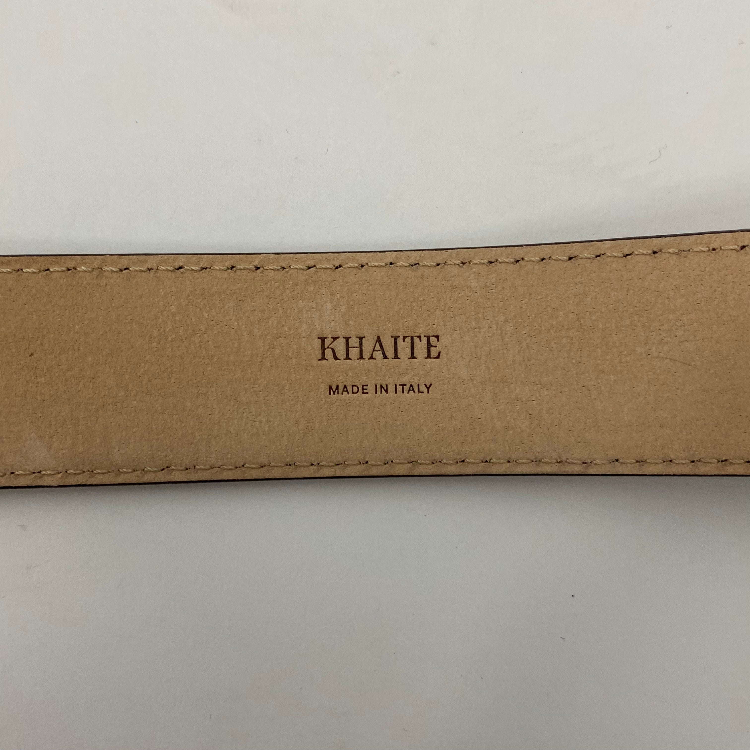 Khaite New £870 Lucca Brown Suede Belt 80cm