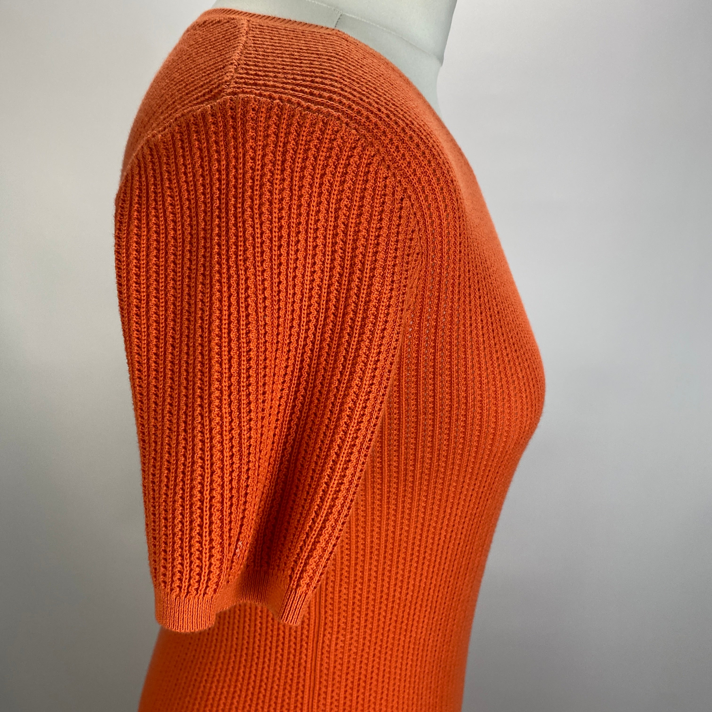 FUB New £202 Tangerine Cotton Rib Knit Maxi Dress S