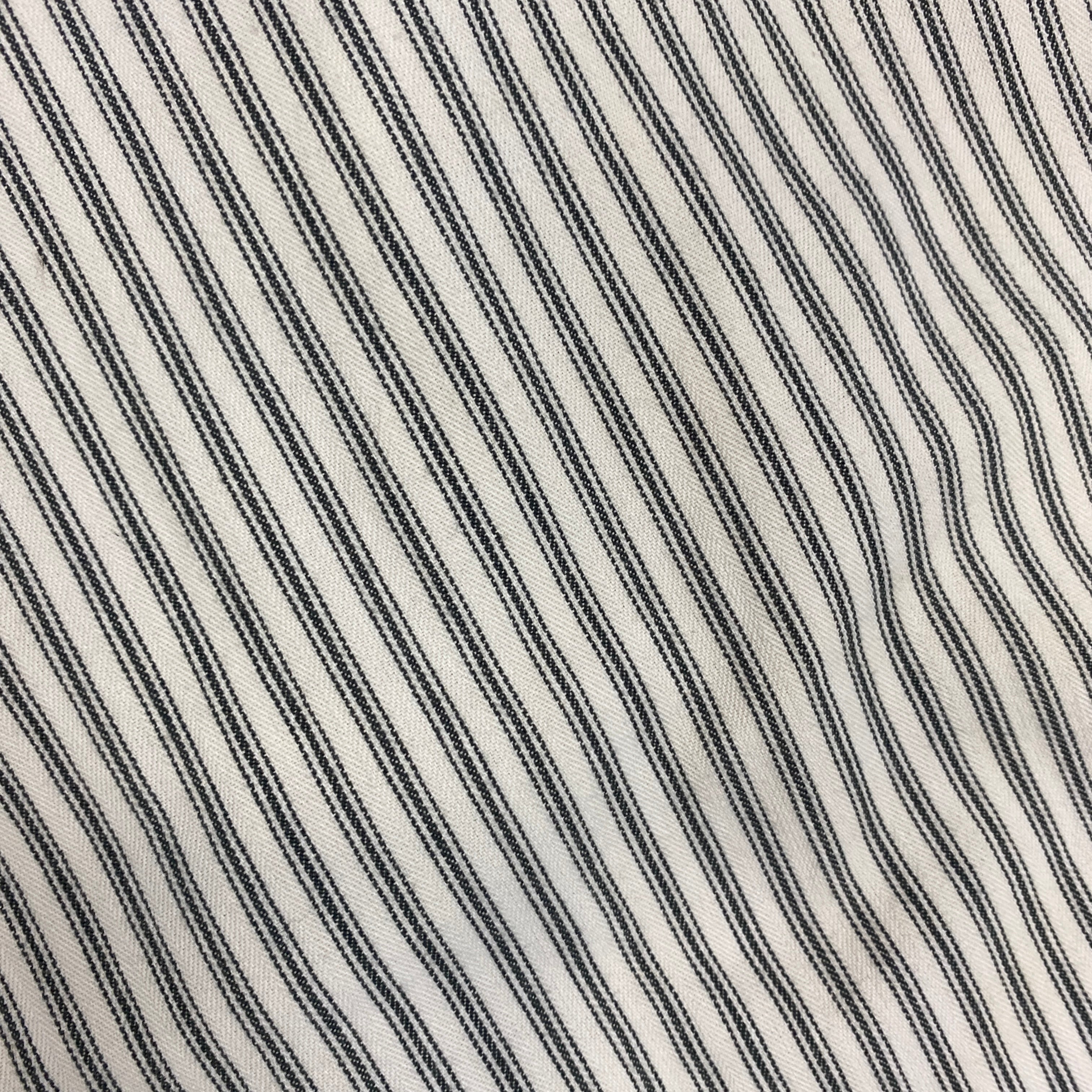 Anna Mason Ecru Striped Cotton Skirt S