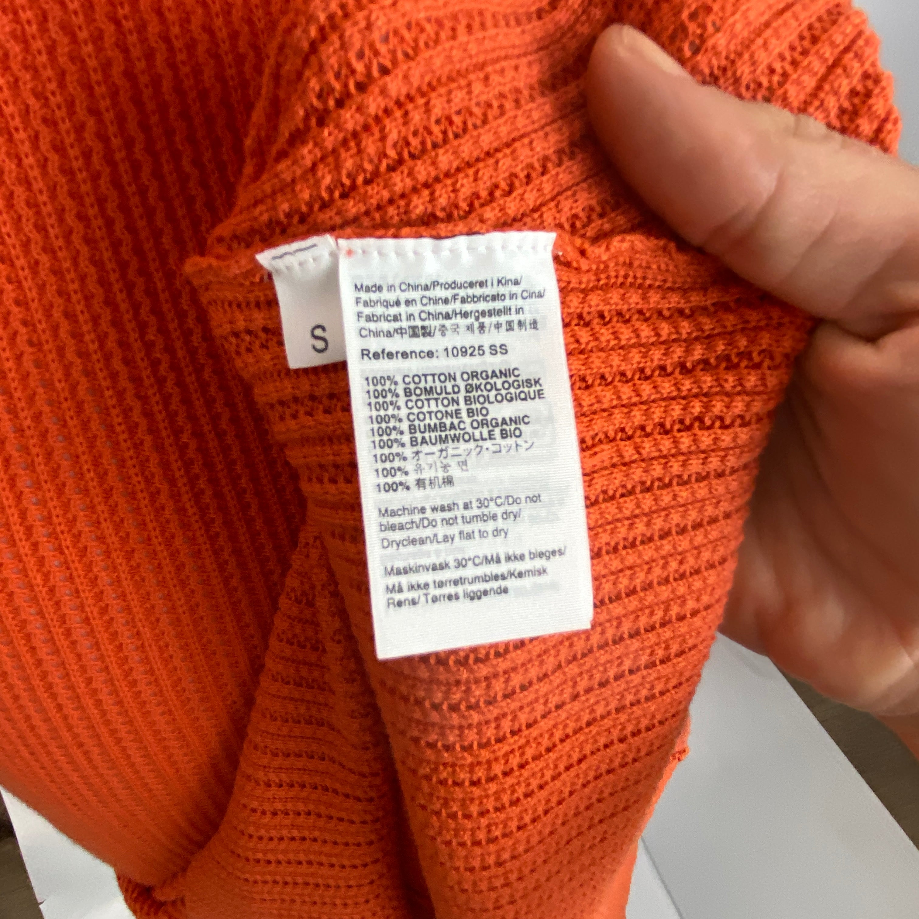 FUB New £202 Tangerine Cotton Rib Knit Maxi Dress S