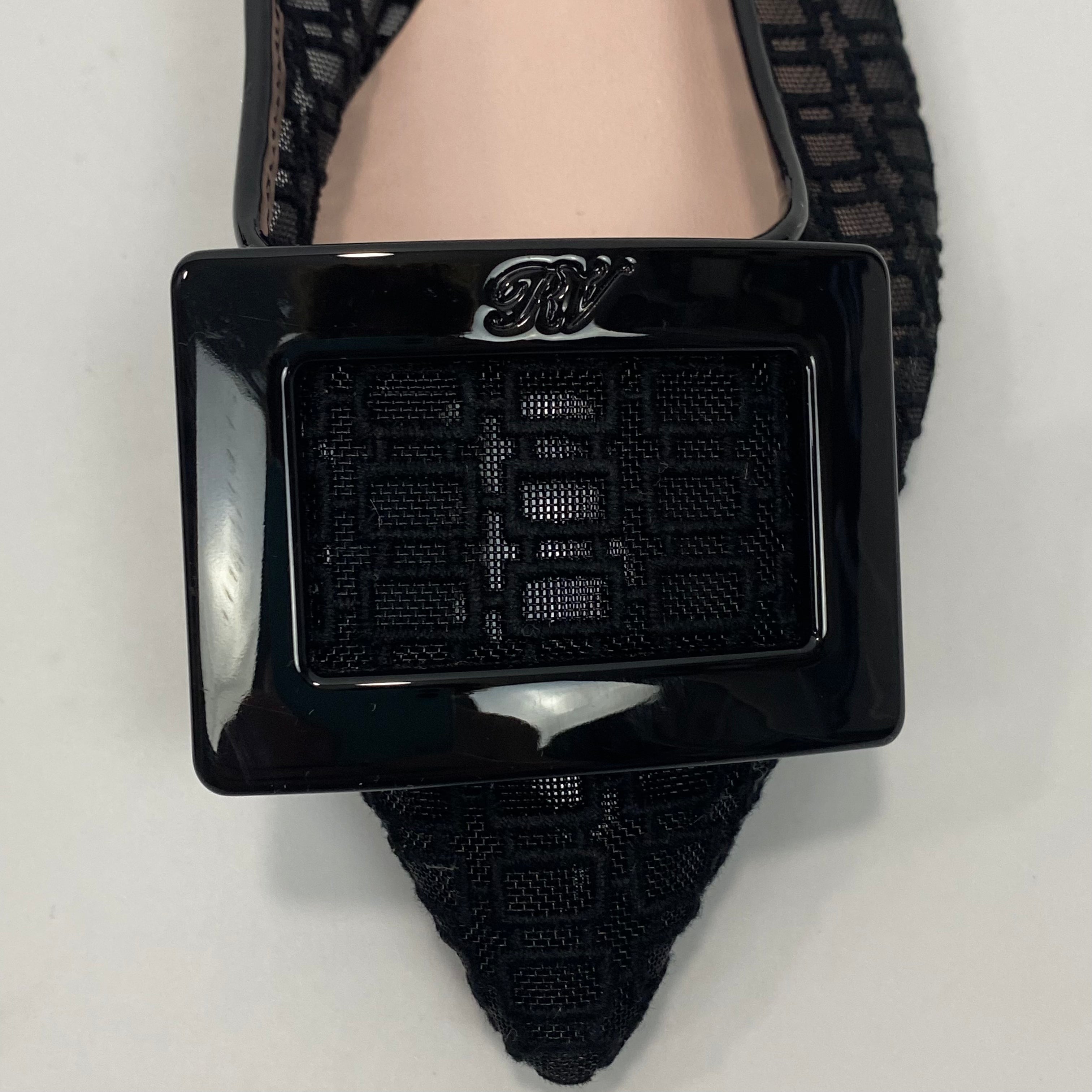 Roger Vivier New £740 Gommettine Net Slingback Flats 35.5