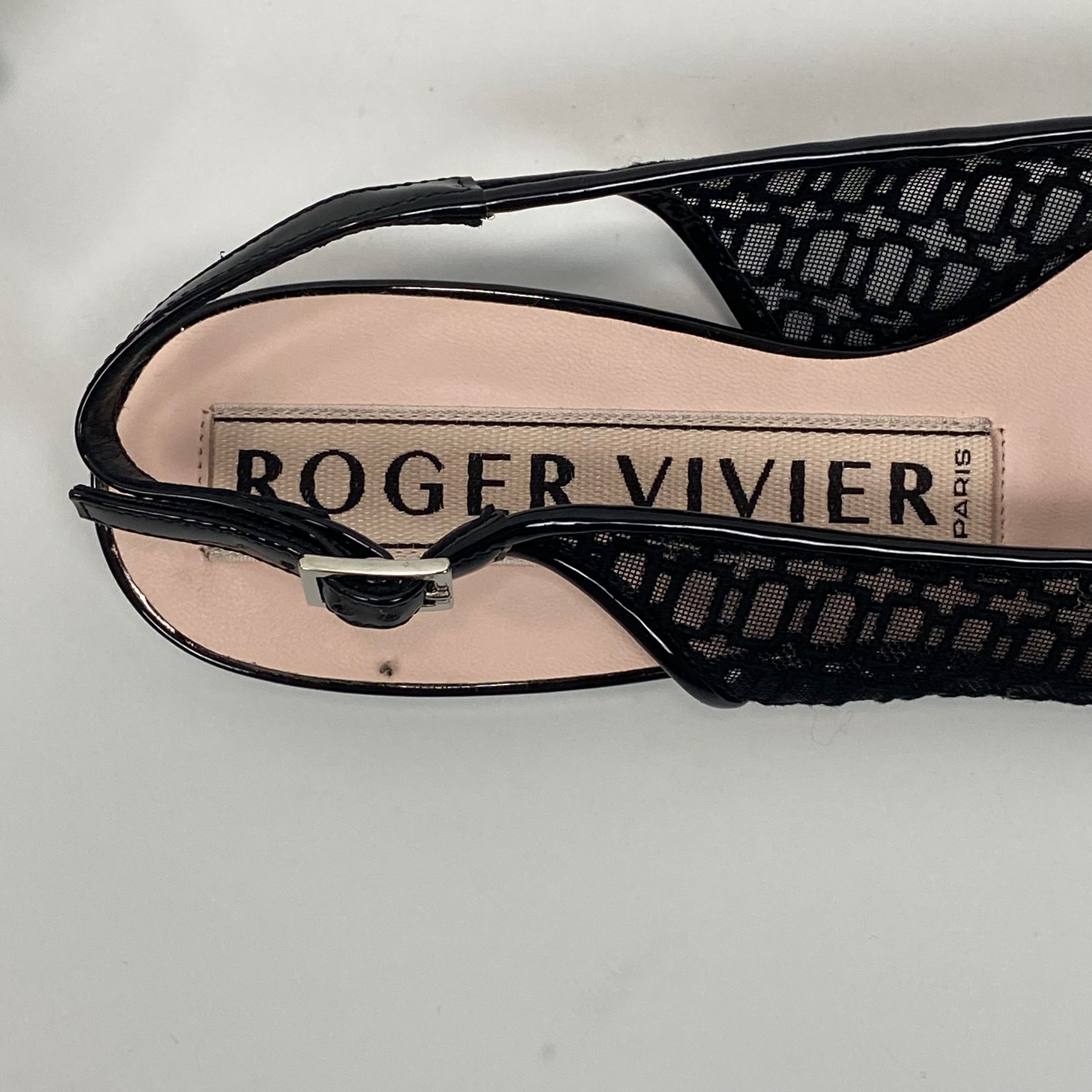 Roger Vivier New £740 Gommettine Net Slingback Flats 35.5