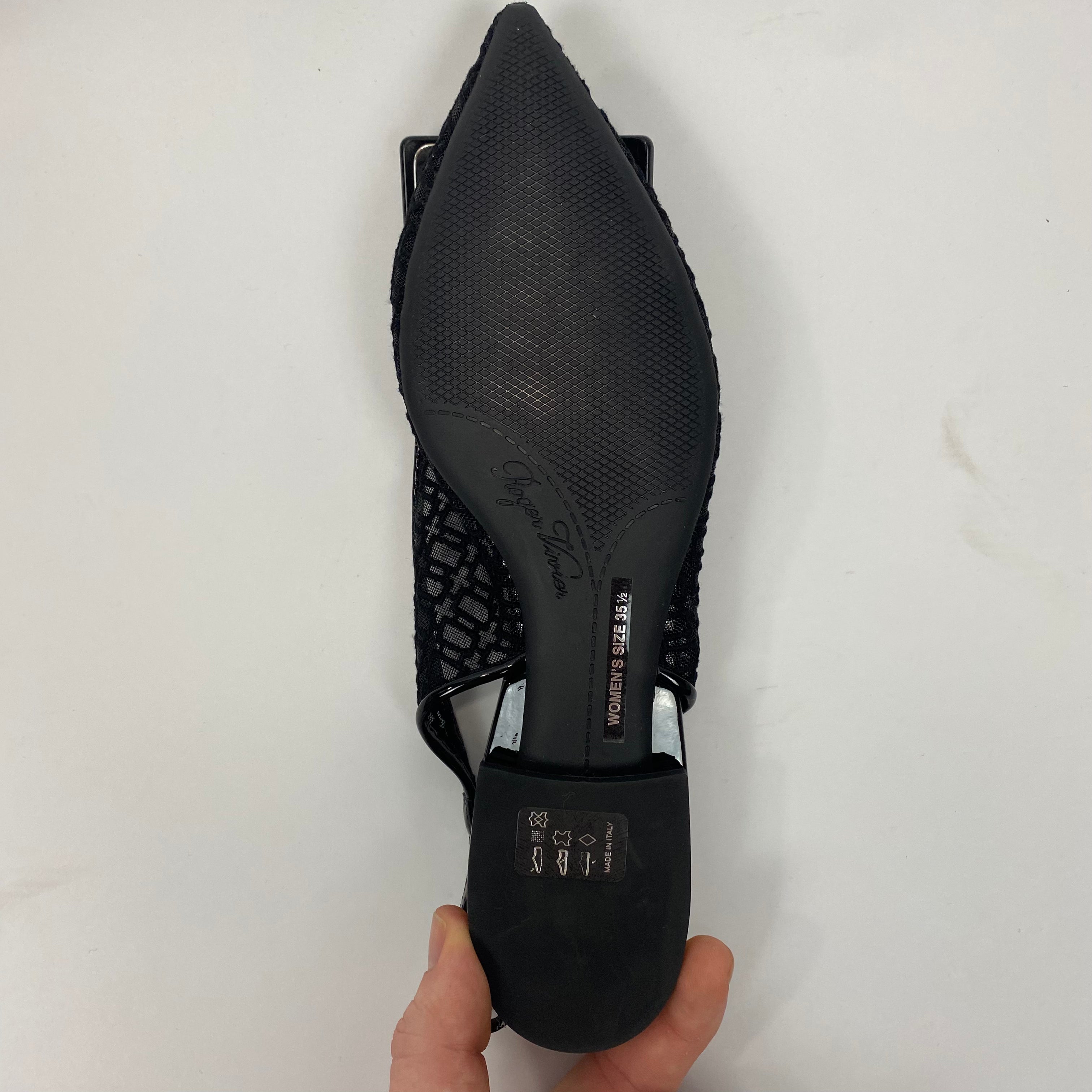 Roger Vivier New £740 Gommettine Net Slingback Flats 35.5