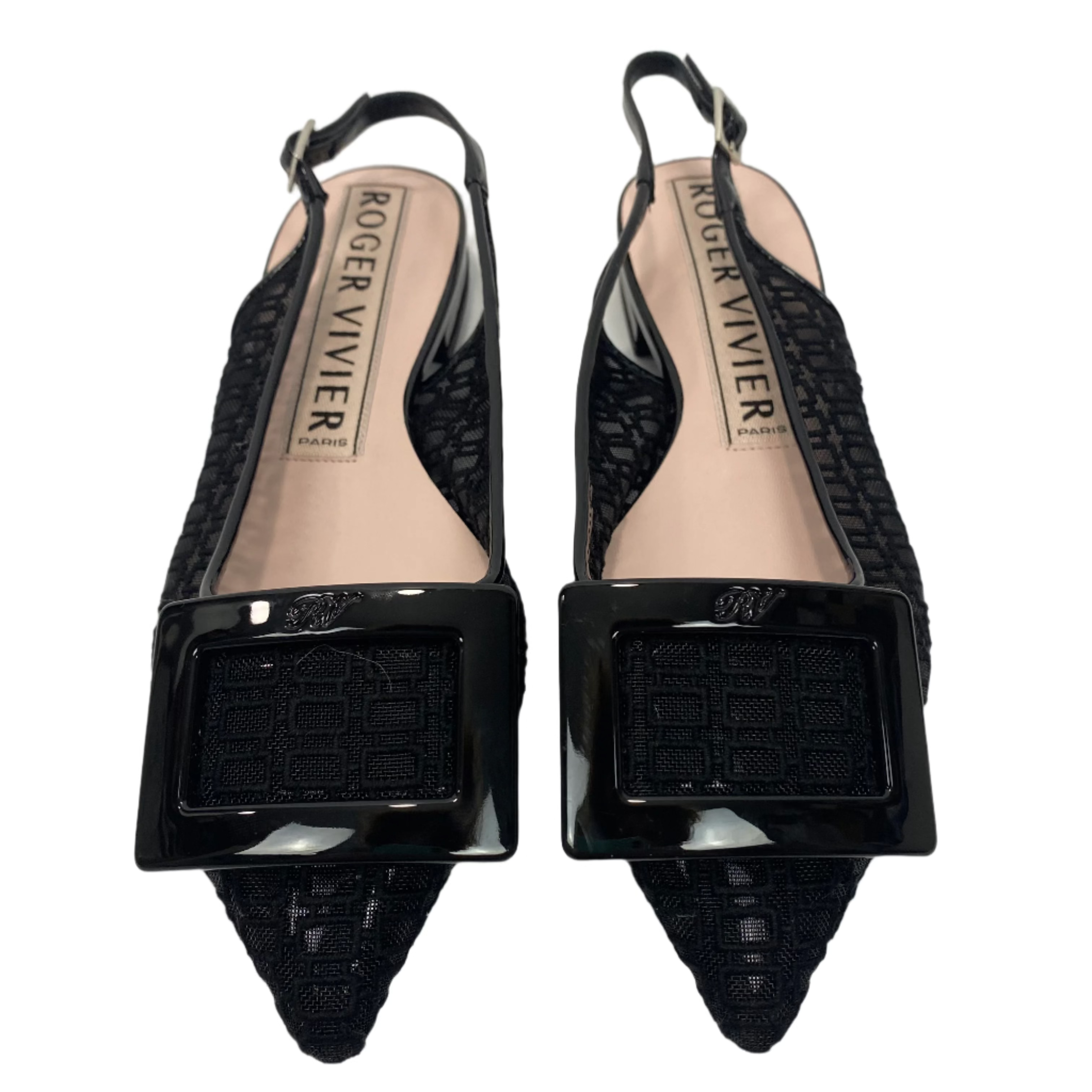 Roger Vivier New £740 Gommettine Net Slingback Flats 35.5