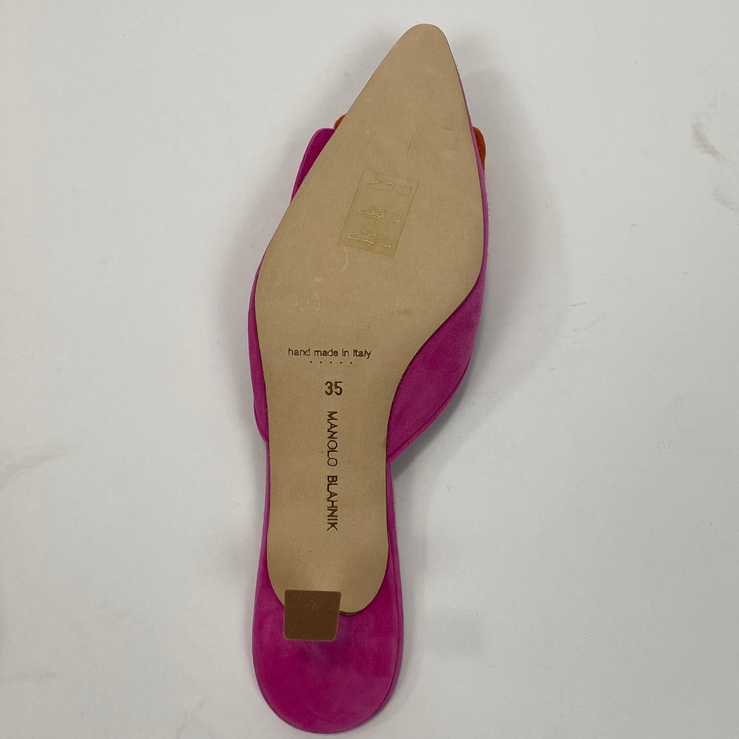 Manolo Blahnik New £695 Pink Suede Maysale Kitten Heels 35