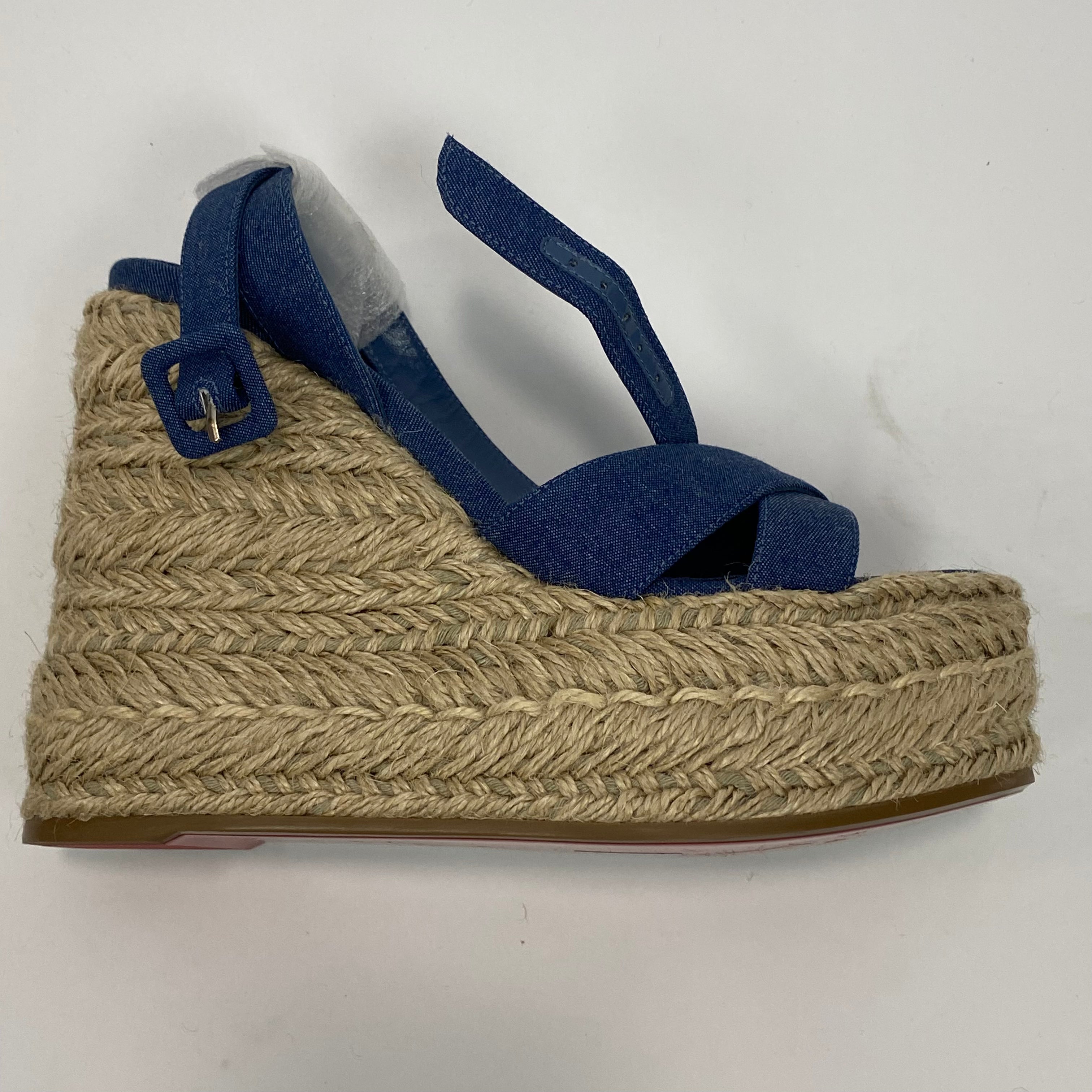 Christian Louboutin New £735 Mariza Zeppa Canvas Espadrille Sandals 35