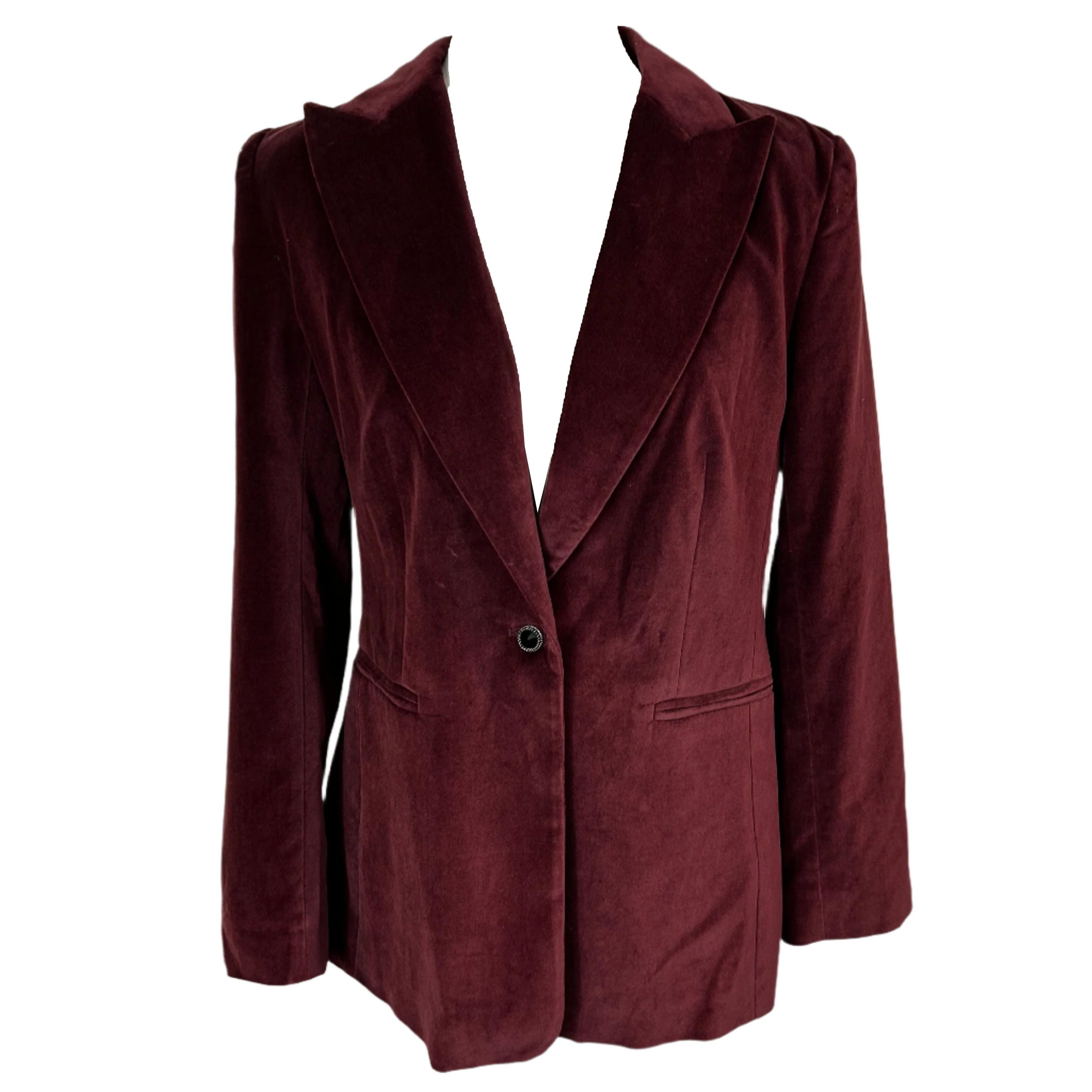 For All Mankind Brand New £330 Plum Velvet Blazer M