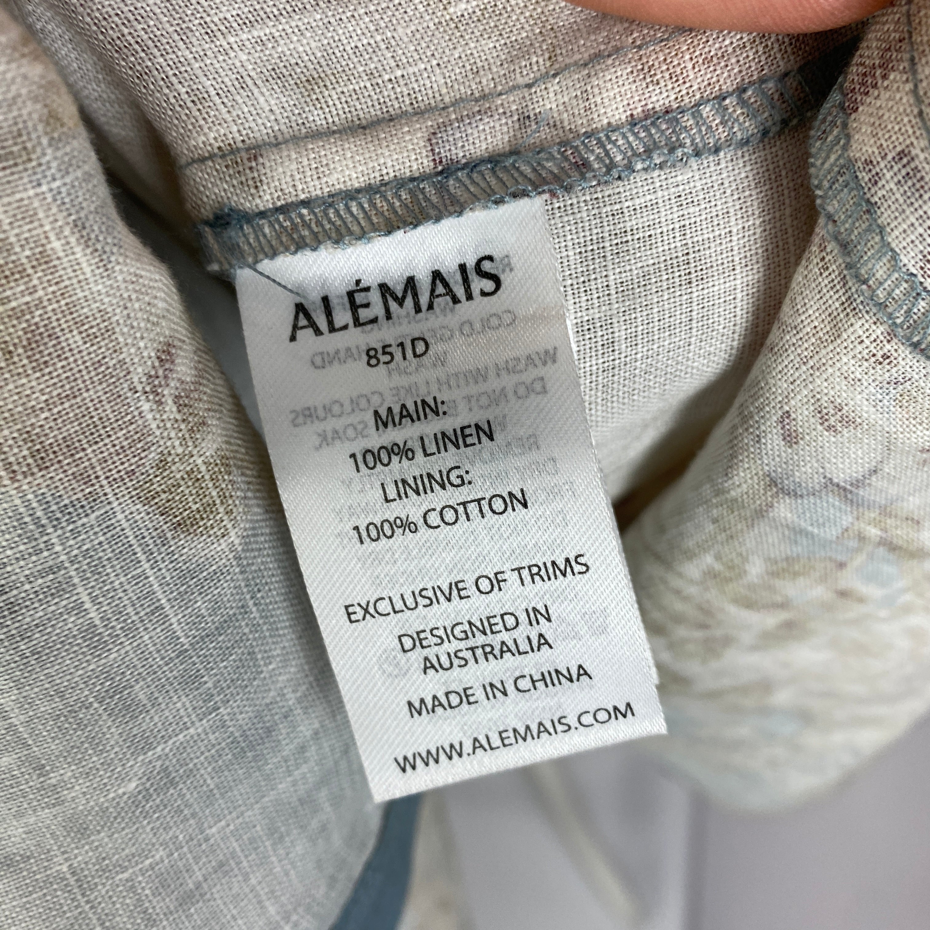 Alemais £475 Blue & Cream Blythe Linen Shirtdress XXS/XS/S
