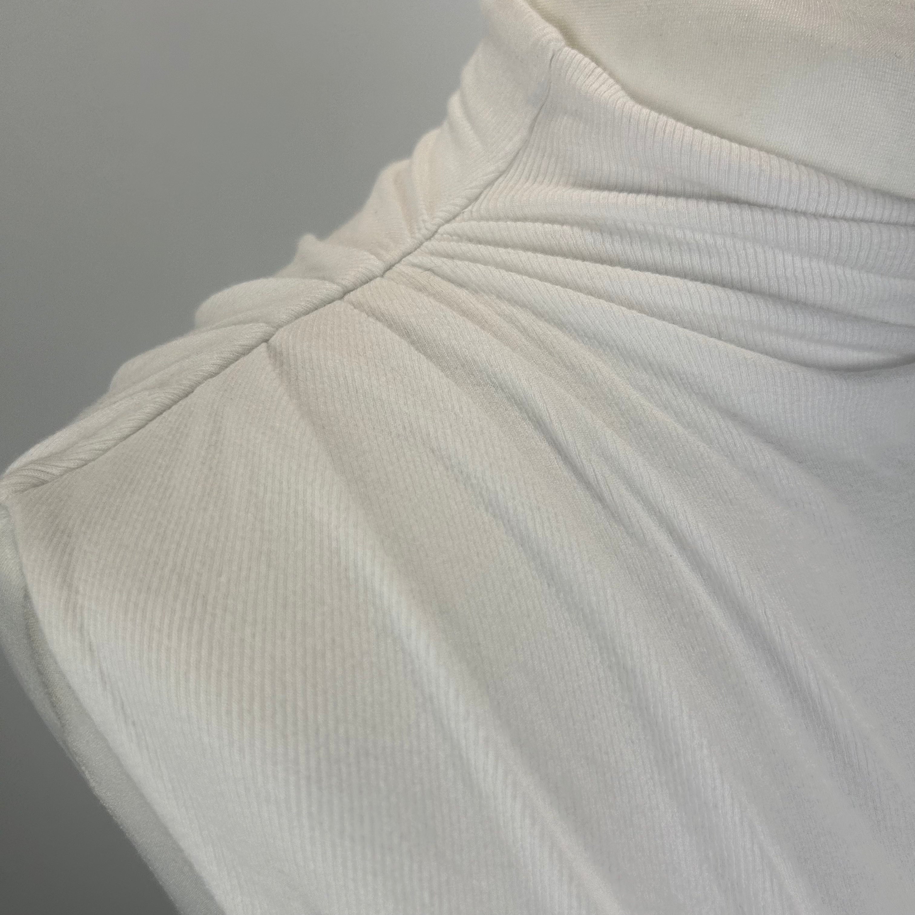 Veronica Beard £240 White Jersey Ruched Sleeveless Top S