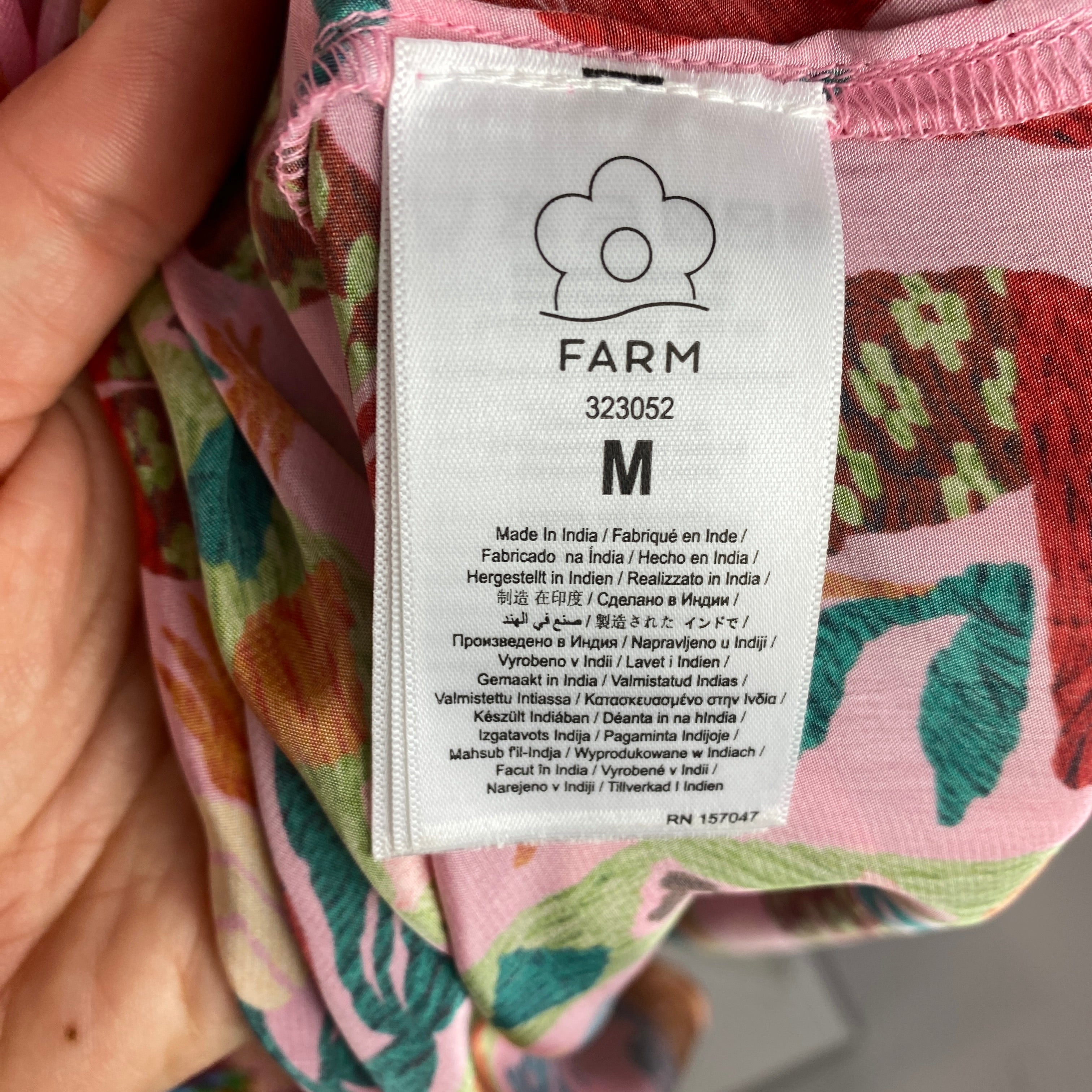 Farm Rio Pink Floral Print Silky Maxi Dress M