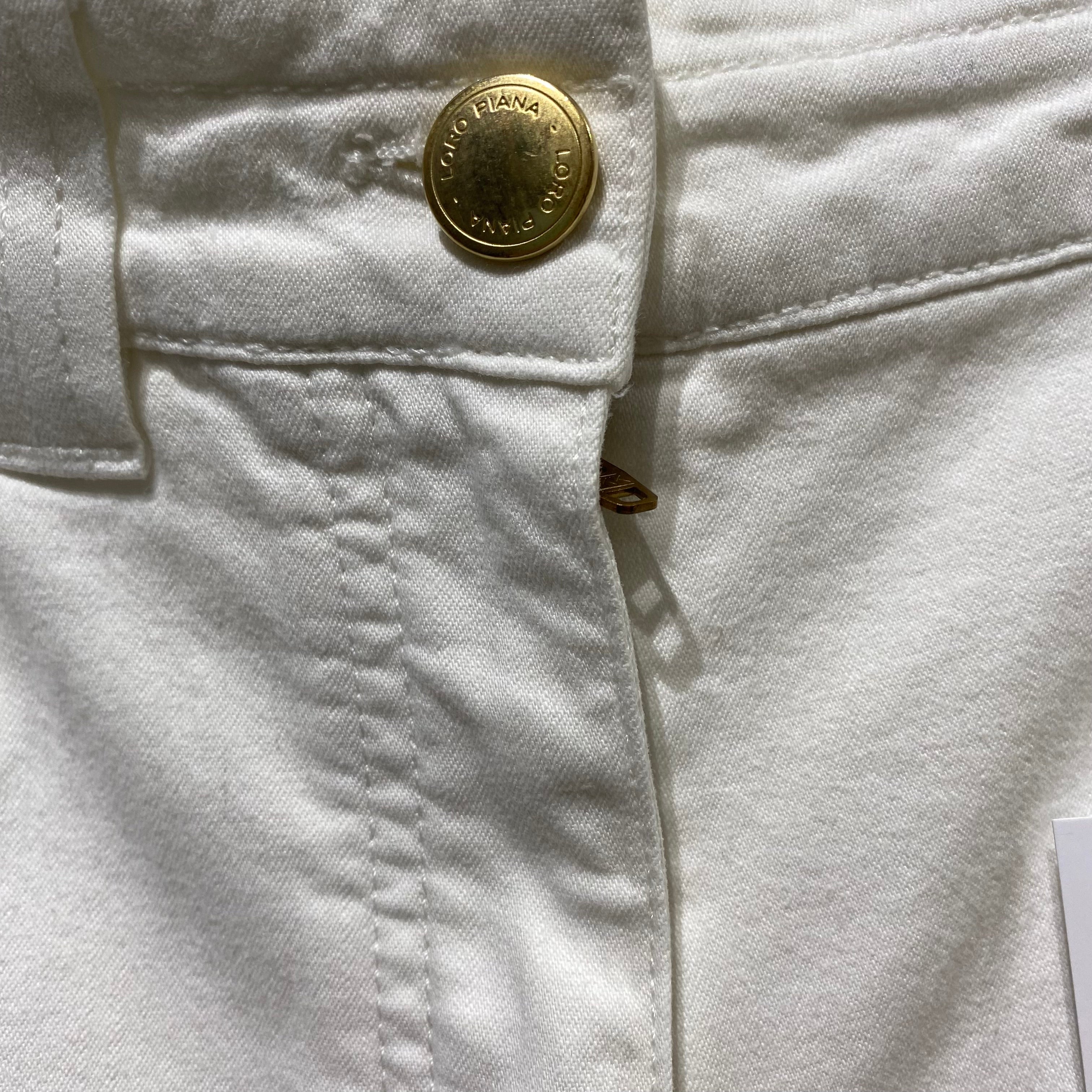 Loro Piana White Crop Jeans L