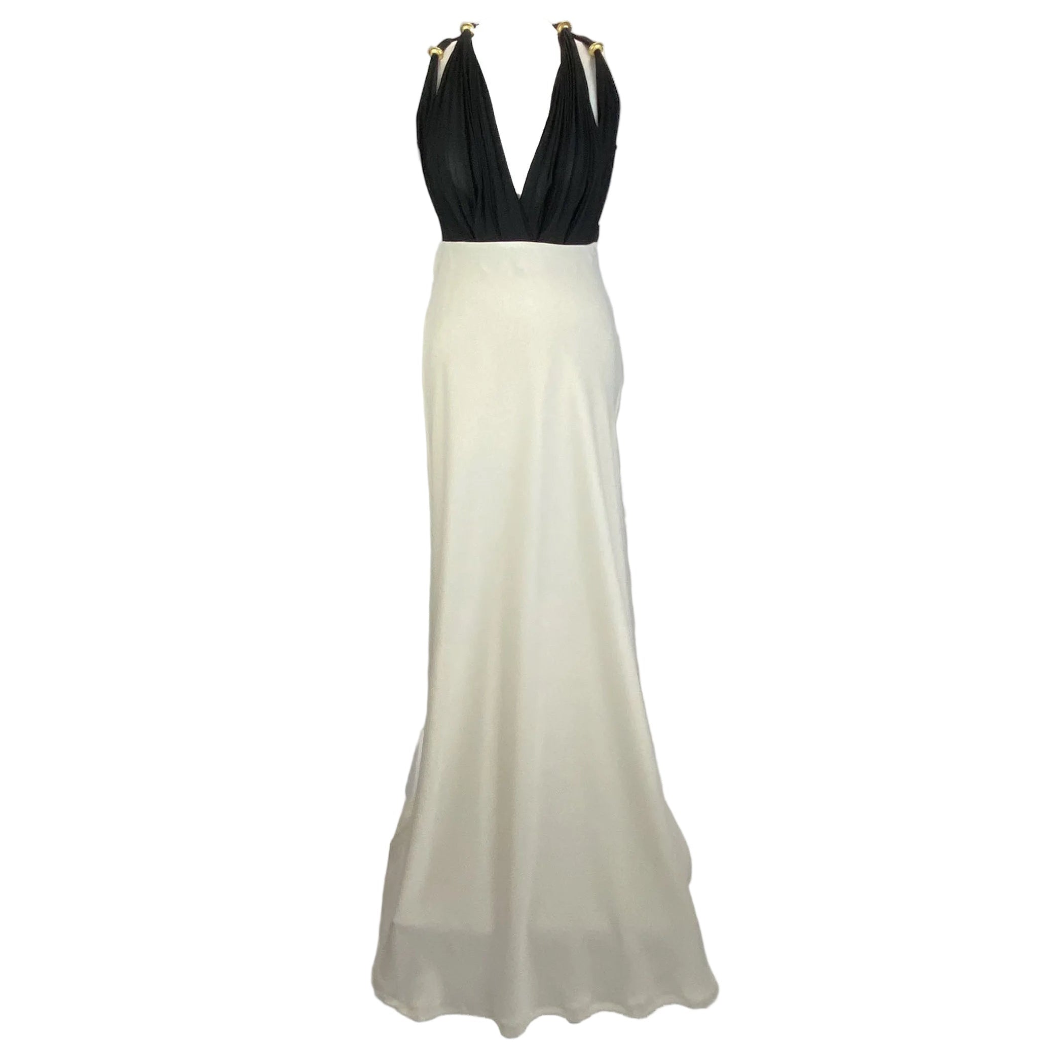 Zeus & Dione £970 Black & Ivory Iphigenia Evening Gown XS