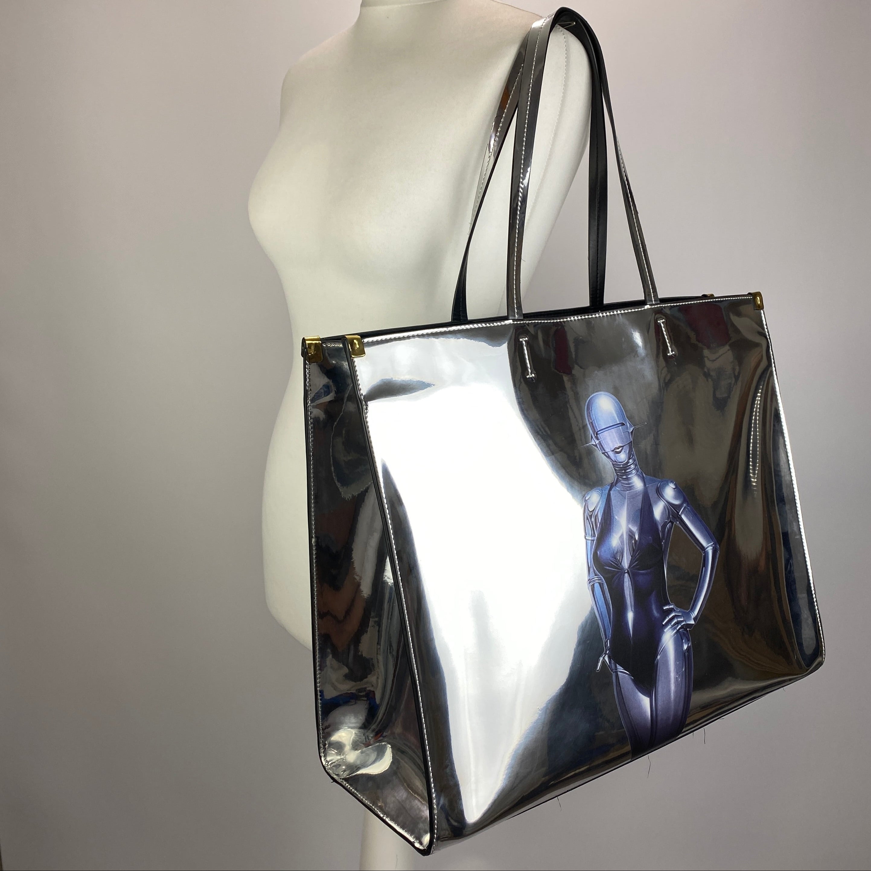 Stella McCartney X Sorayama New £900 Sexy Robot Silver Tote Bag