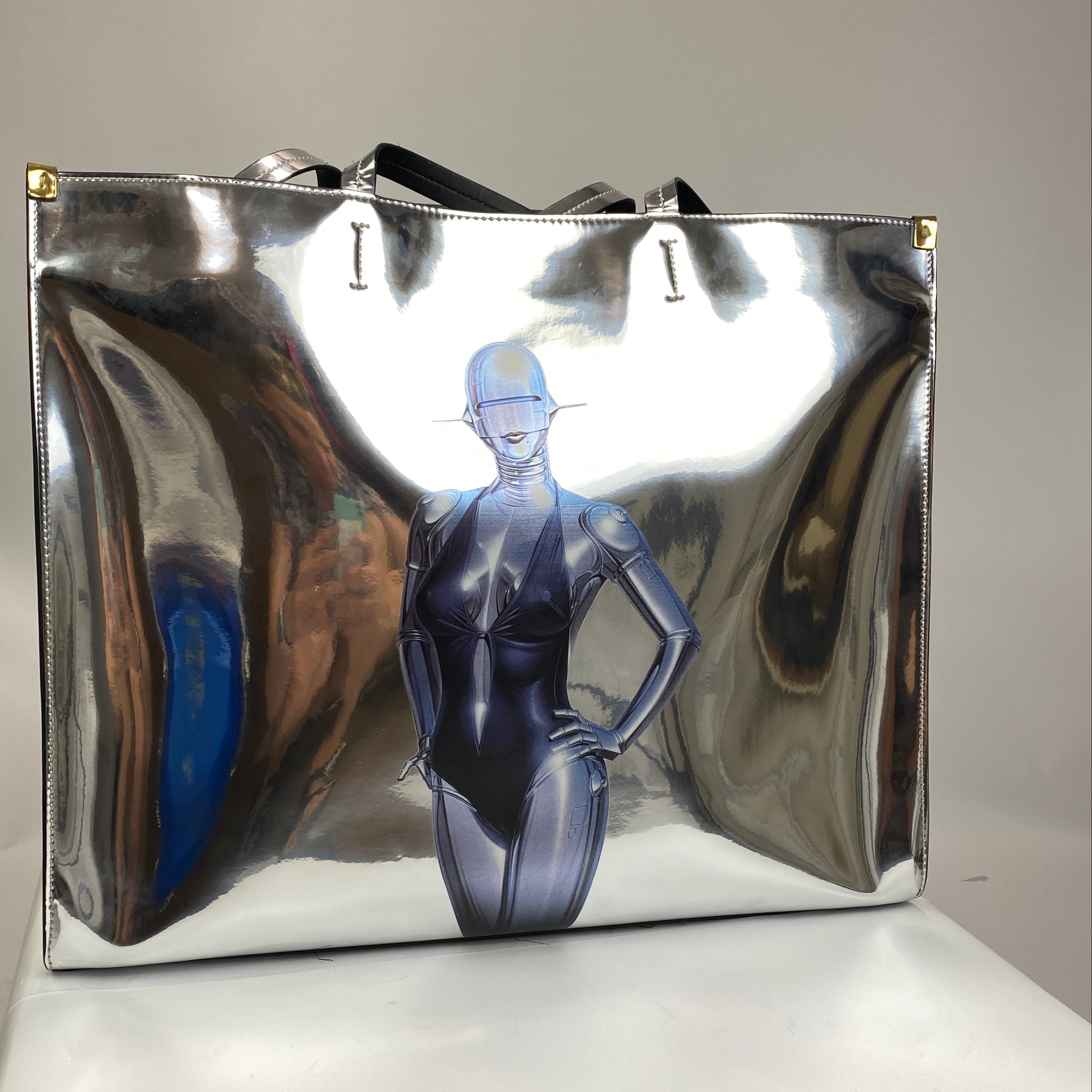 Stella McCartney X Sorayama New £900 Sexy Robot Silver Tote Bag