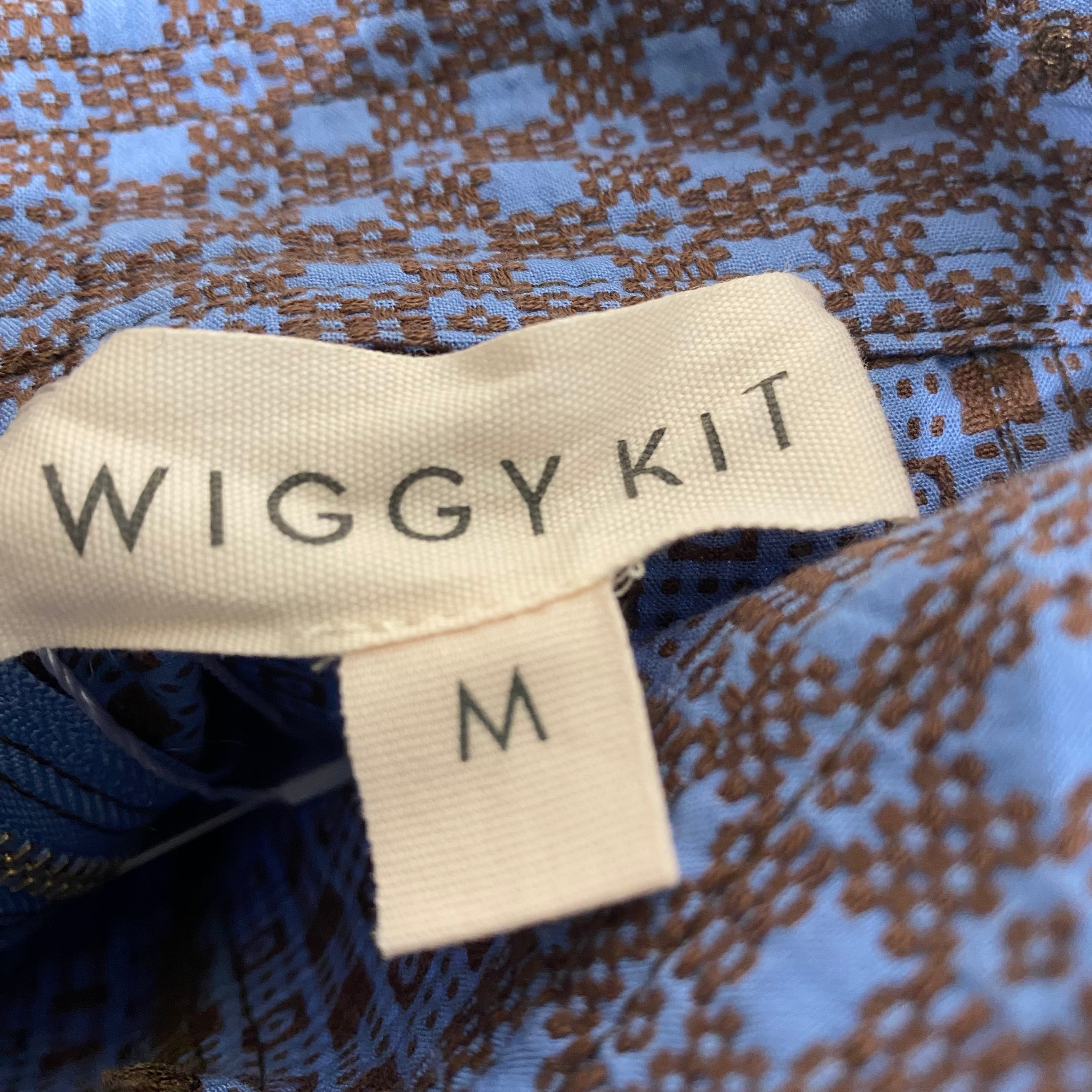 Wiggy Kit Blue & Tan Jacquard Cotton Trousers M