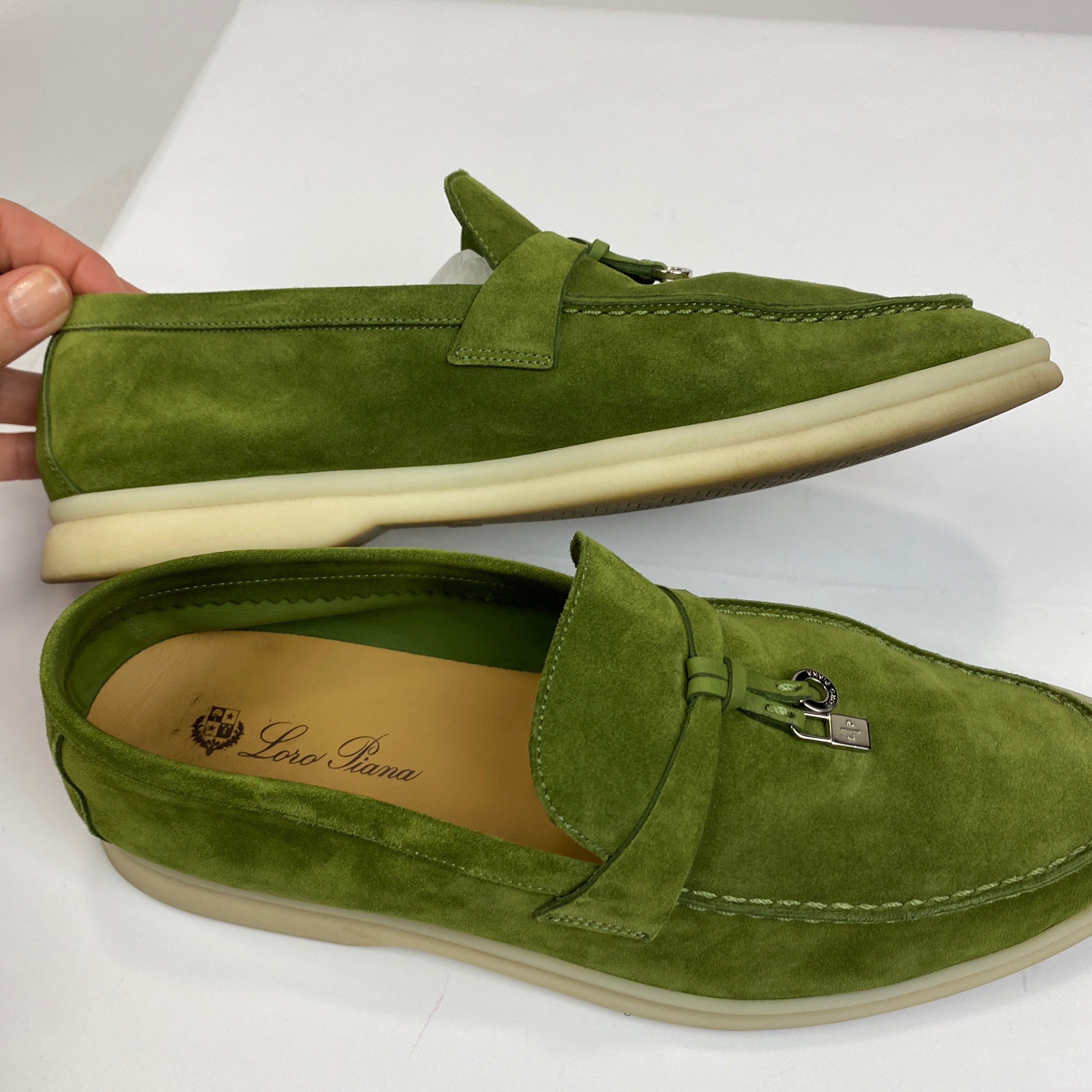 Loro Piana £800 Lime Suede Summer Walk Deck Shoes 39