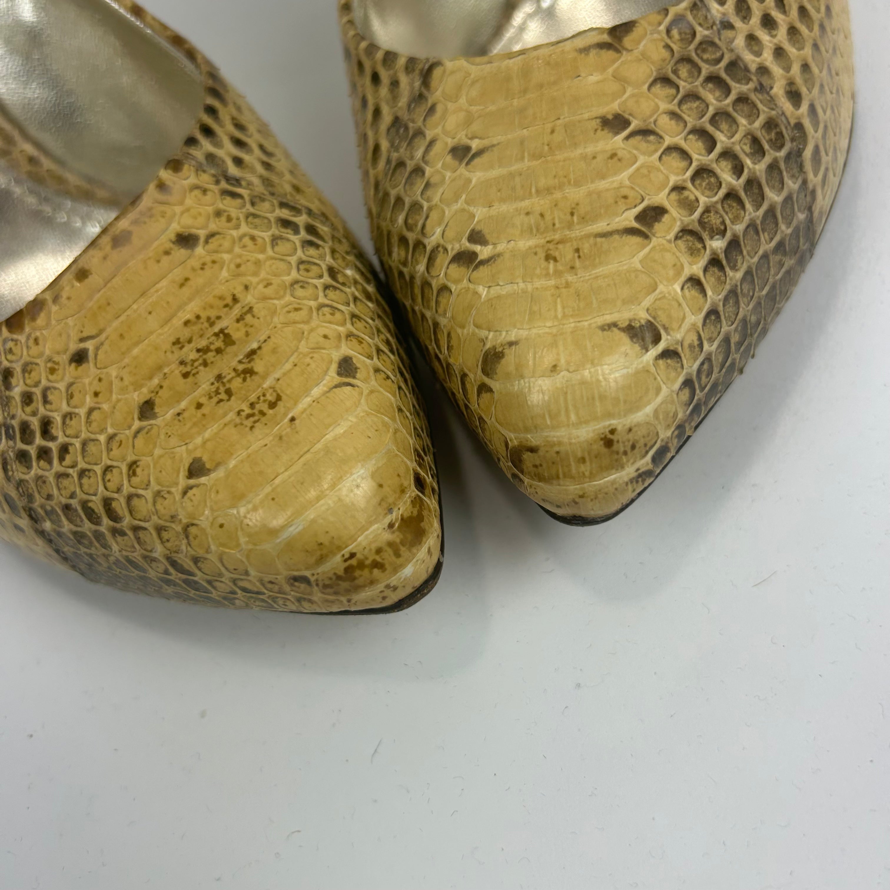 Dolce & Gabbana New Yellow Marl Python Heels 41