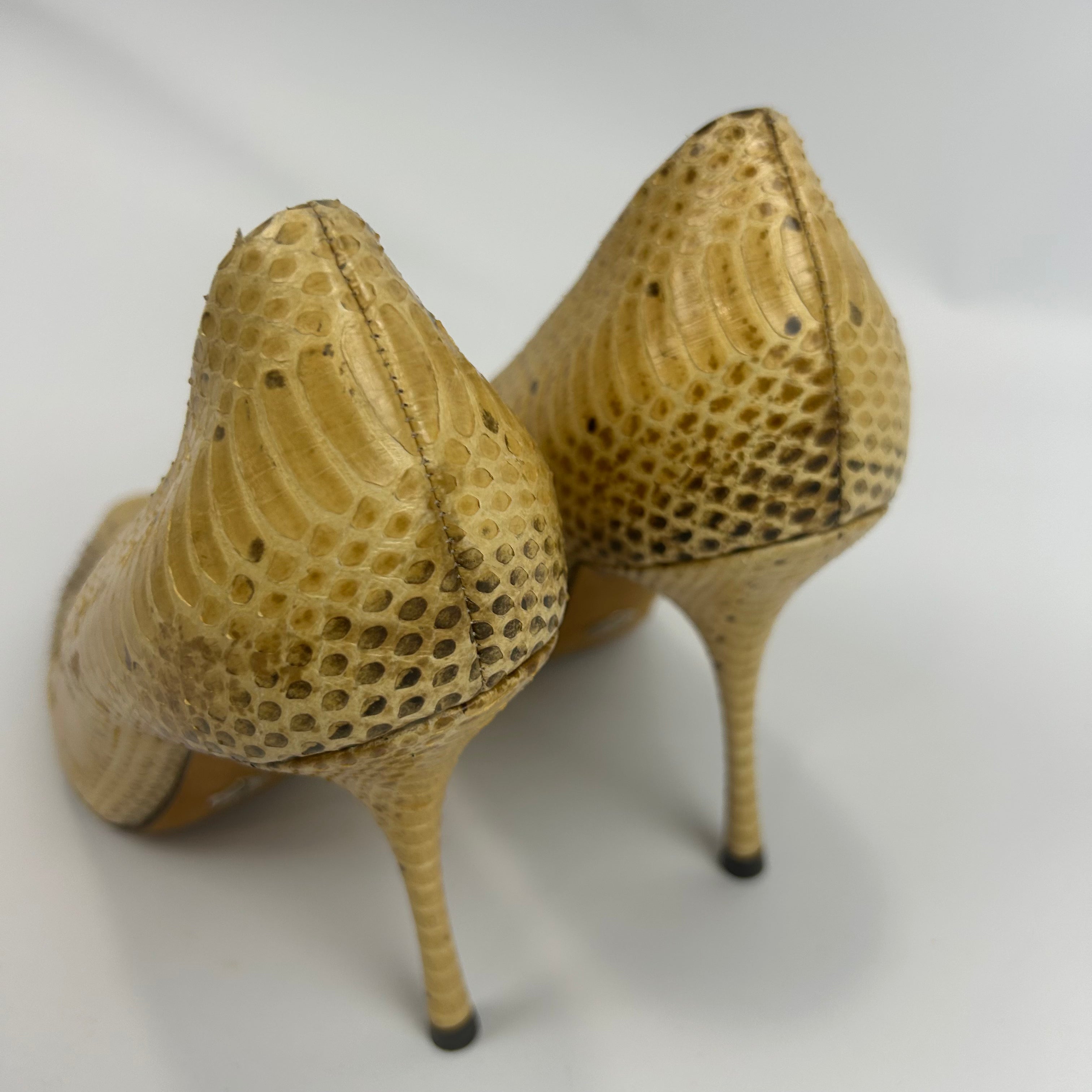 Dolce & Gabbana New Yellow Marl Python Heels 41