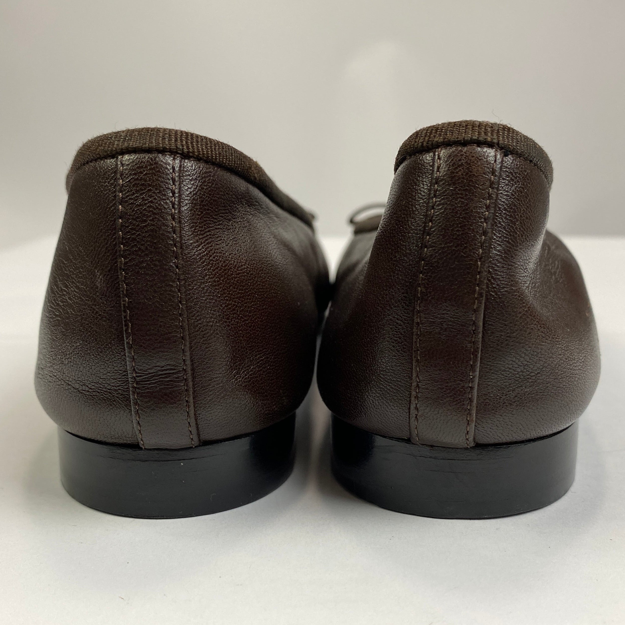 Chanel Brown & Black Classic Ballet Pumps 37