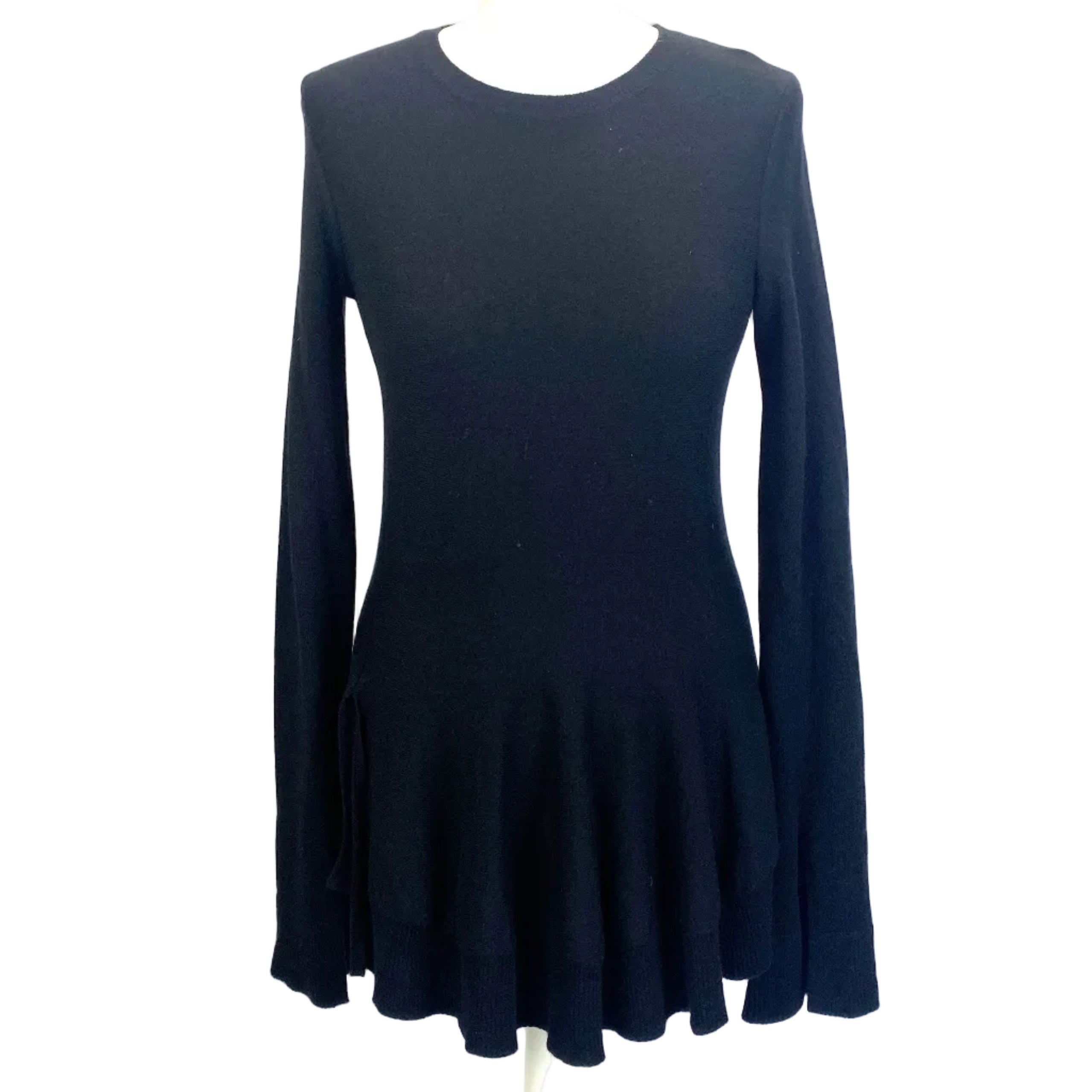 Alexander McQueen Black Wool & Cashmere Fluted Sweater XS/S