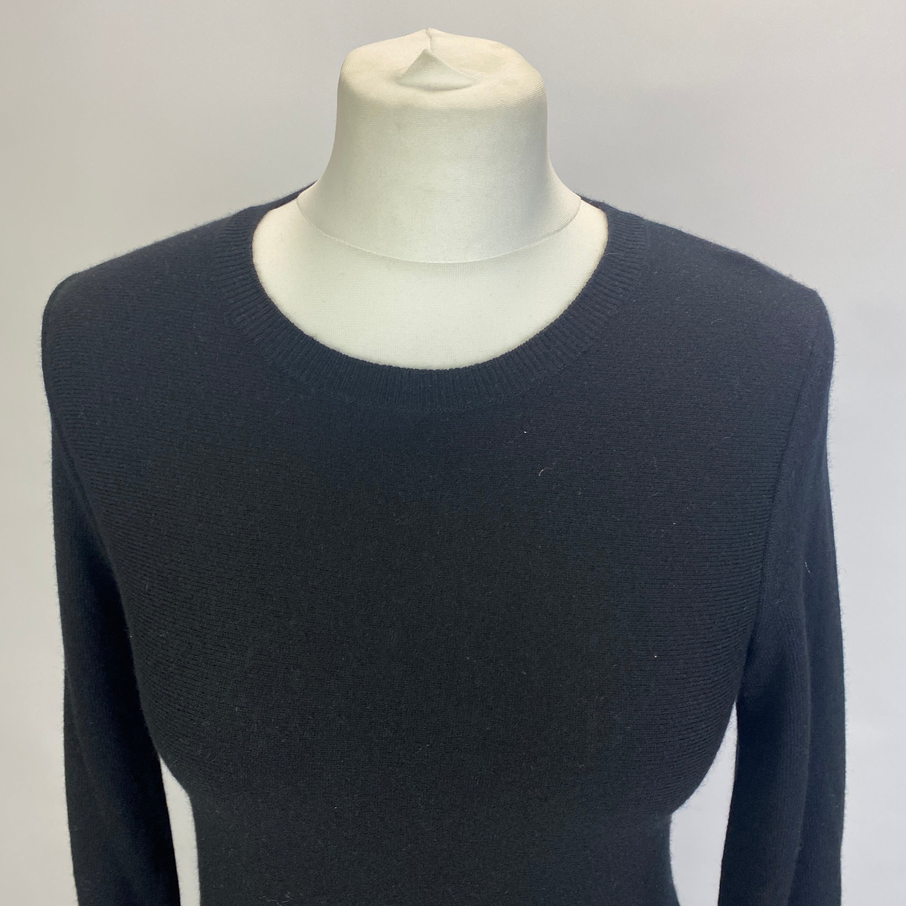 Alexander McQueen Black Wool & Cashmere Fluted Sweater XS/S