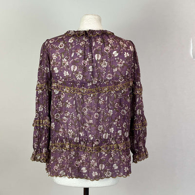 Isabel Marant Etoile Violet Floral Cotton Blouse S/M