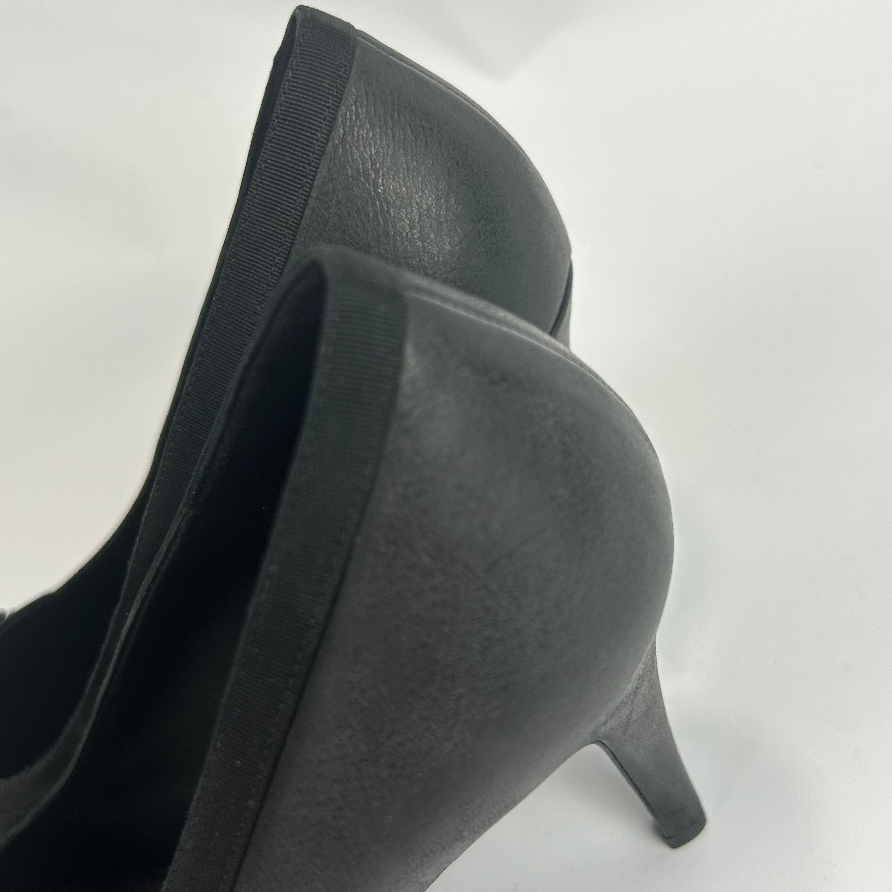Chanel New Black Camellia & Bow Heels 41