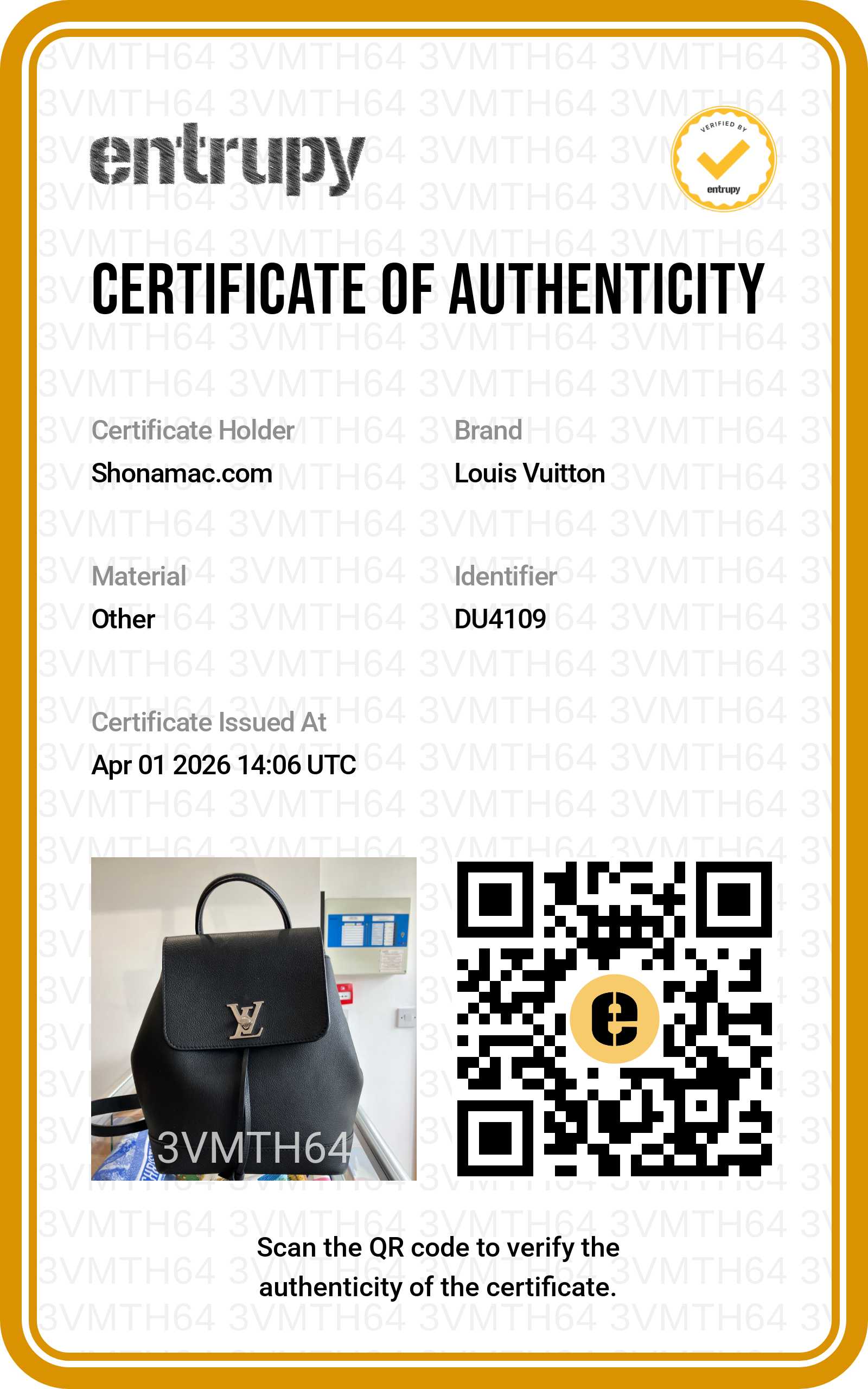 Louis Vuitton £2050 Black Calfskin Lockme Backpack