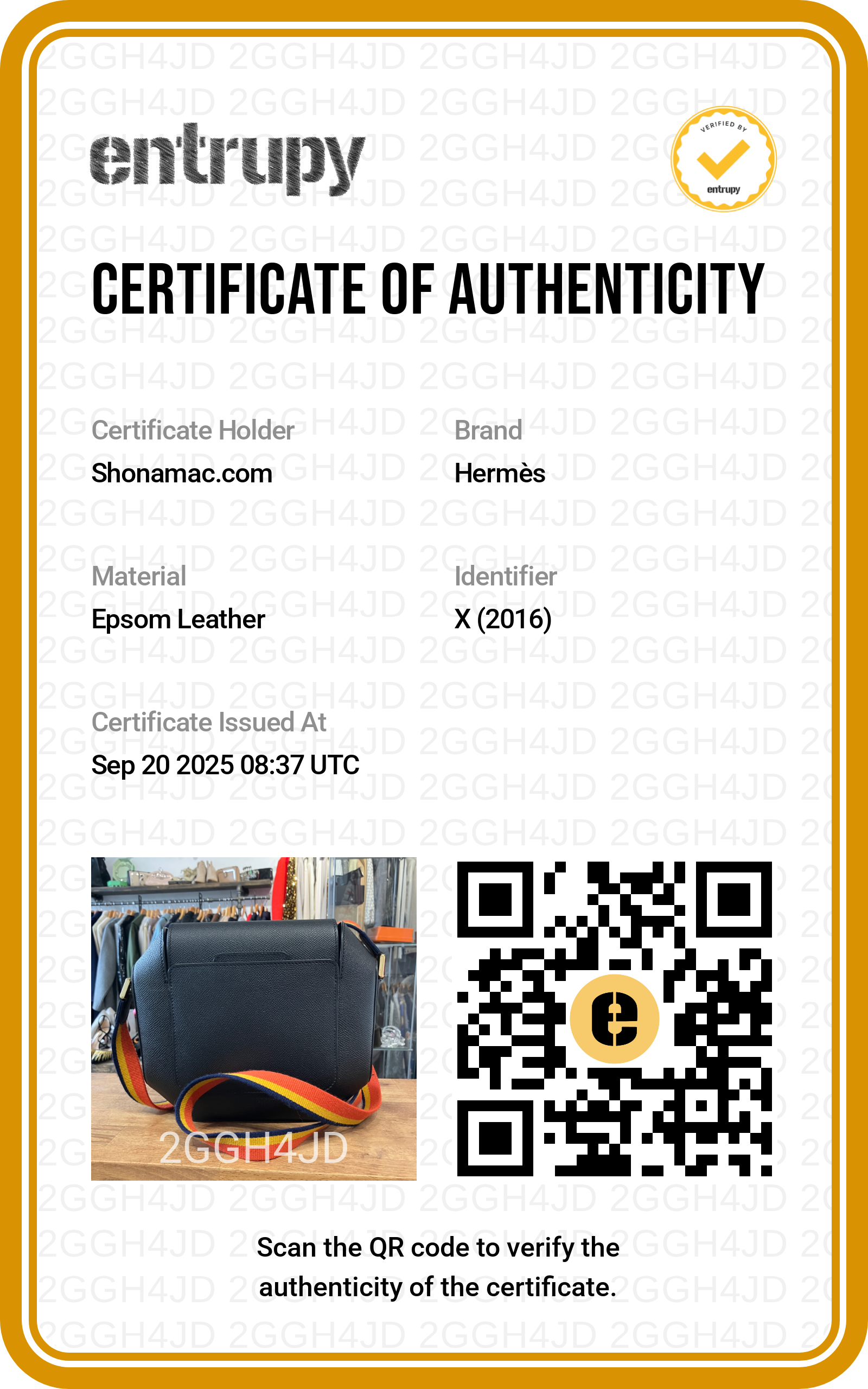 Hermes Black Epsom Octagone Crossbody Bag