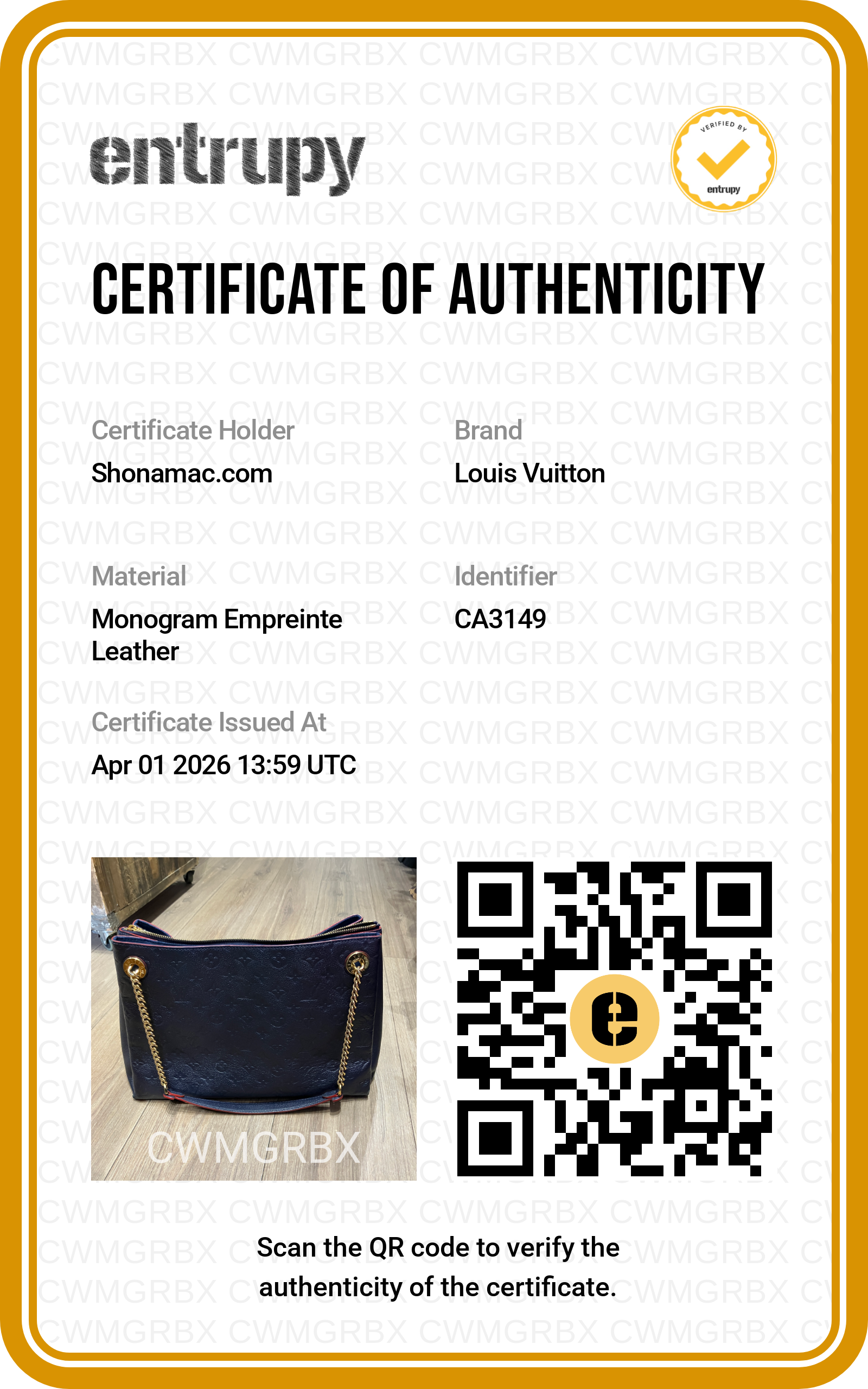 Louis Vuitton £2070 Marine Embossed Leather MM Surene Tote Bag