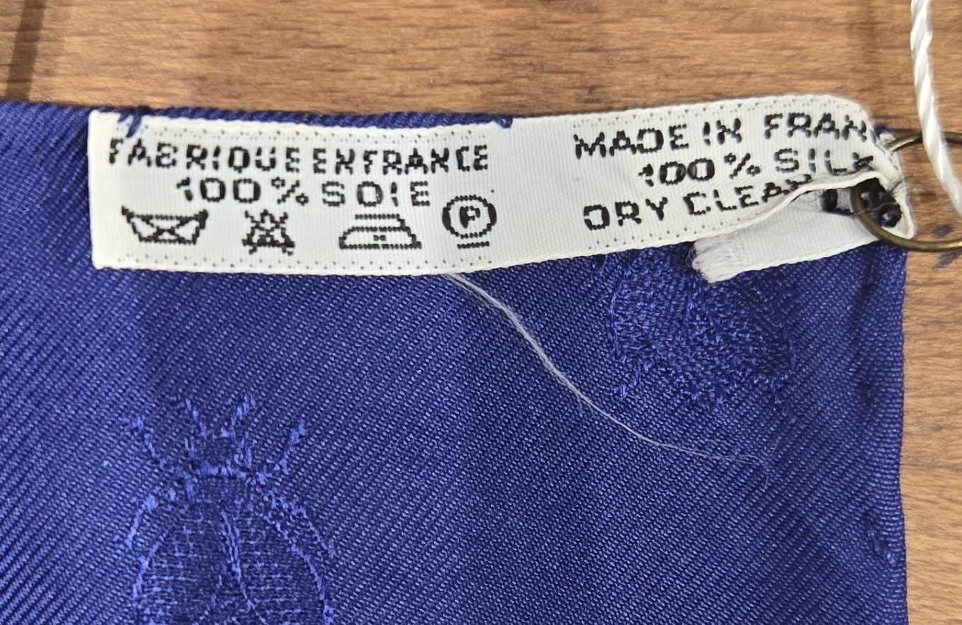 Hermes Rare Navy & Ivory Napoleon Silk Scarf