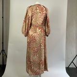 Natalie Martin Brand New Pink & Beige Silk Maxi Dress XS/S/M