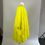 Anaak £585 Neon Yellow Banded Silk Habotai Mini Dress O/S