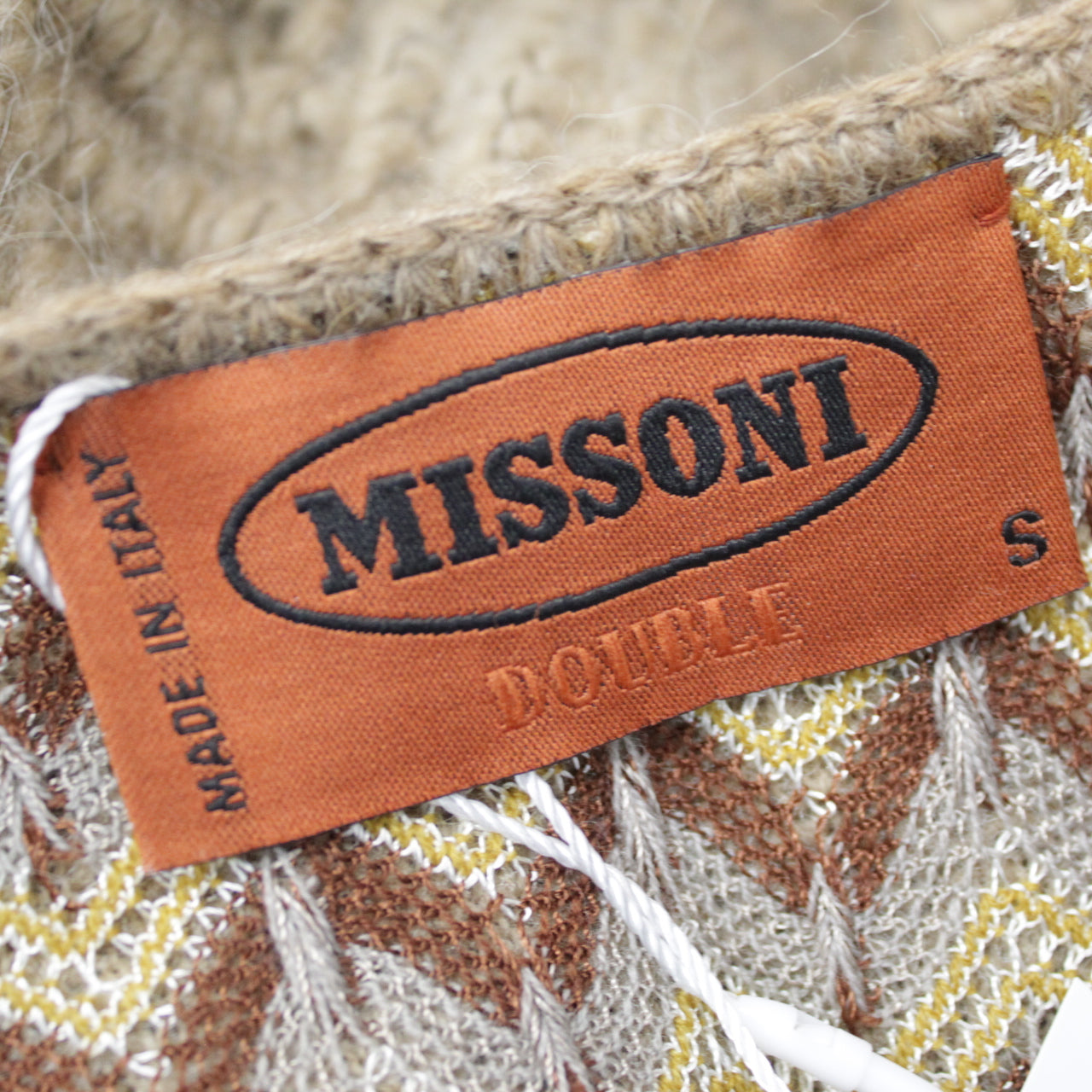 Missoni New Camel Chunky Wool & Zigzag Knit Serape O/S