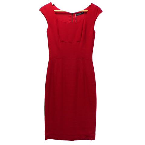 Dolce & Gabbana £1040 Scarlet Crepe Sleeveless Midi Dress XS