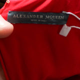 Alexander McQueen £940 Scarlet Crepe Fluted Midi Dress XXS