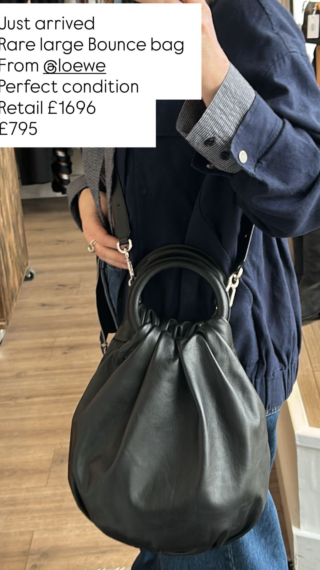 Loewe £1696 Black Large Bounce Crossbody Bag