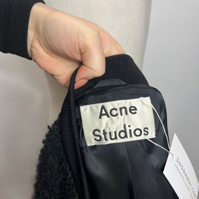 Acne Studios Charcoal Boucle Mohair Bomber Jacket XS/S